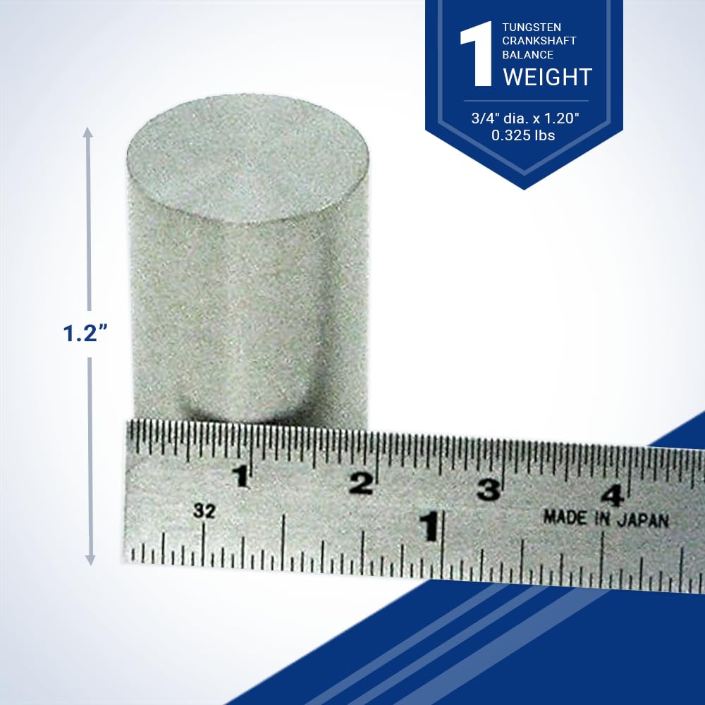 Midwest Tungsten Crankshaft Balance Weight - 0.325 lbs, 3/4" dia. x 1.20", Designed for Press Fit