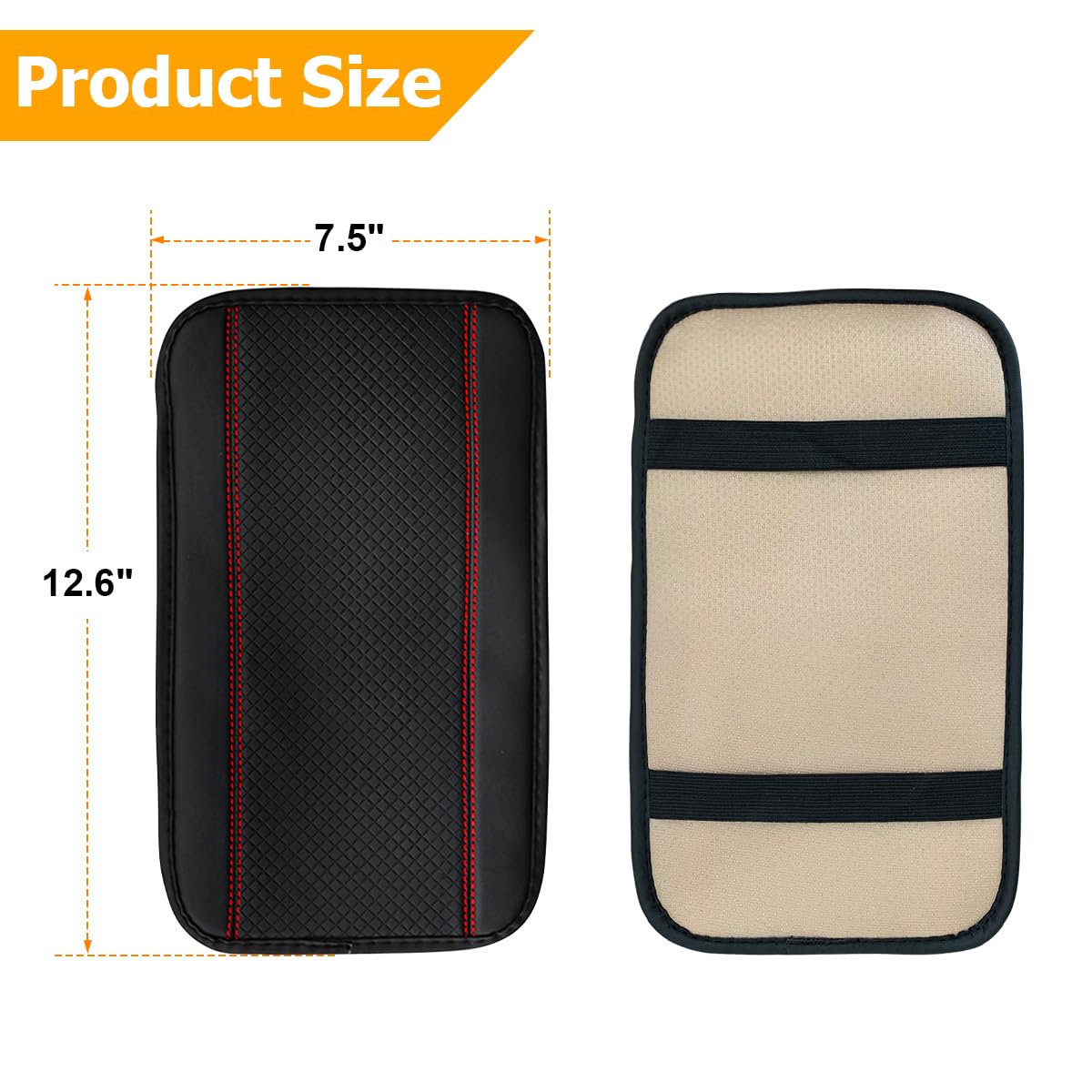 Osilly Armrest Pad for Car, PU Leather Auto Center Console Cushion Mat, Four Seasons Automotive Armrest Seat Box Cover, Universa