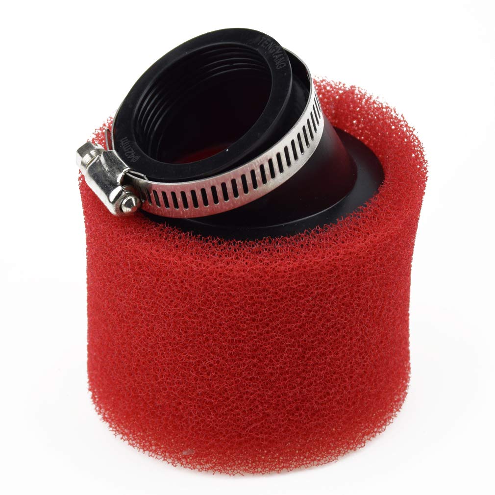 Hiaors Red 42Mm Angled Foam Pod Air Filter 125Cc 140Cc 140 200Cc Crf Klx Pit Dirt Bike Gy6 150Cc Moped Parts