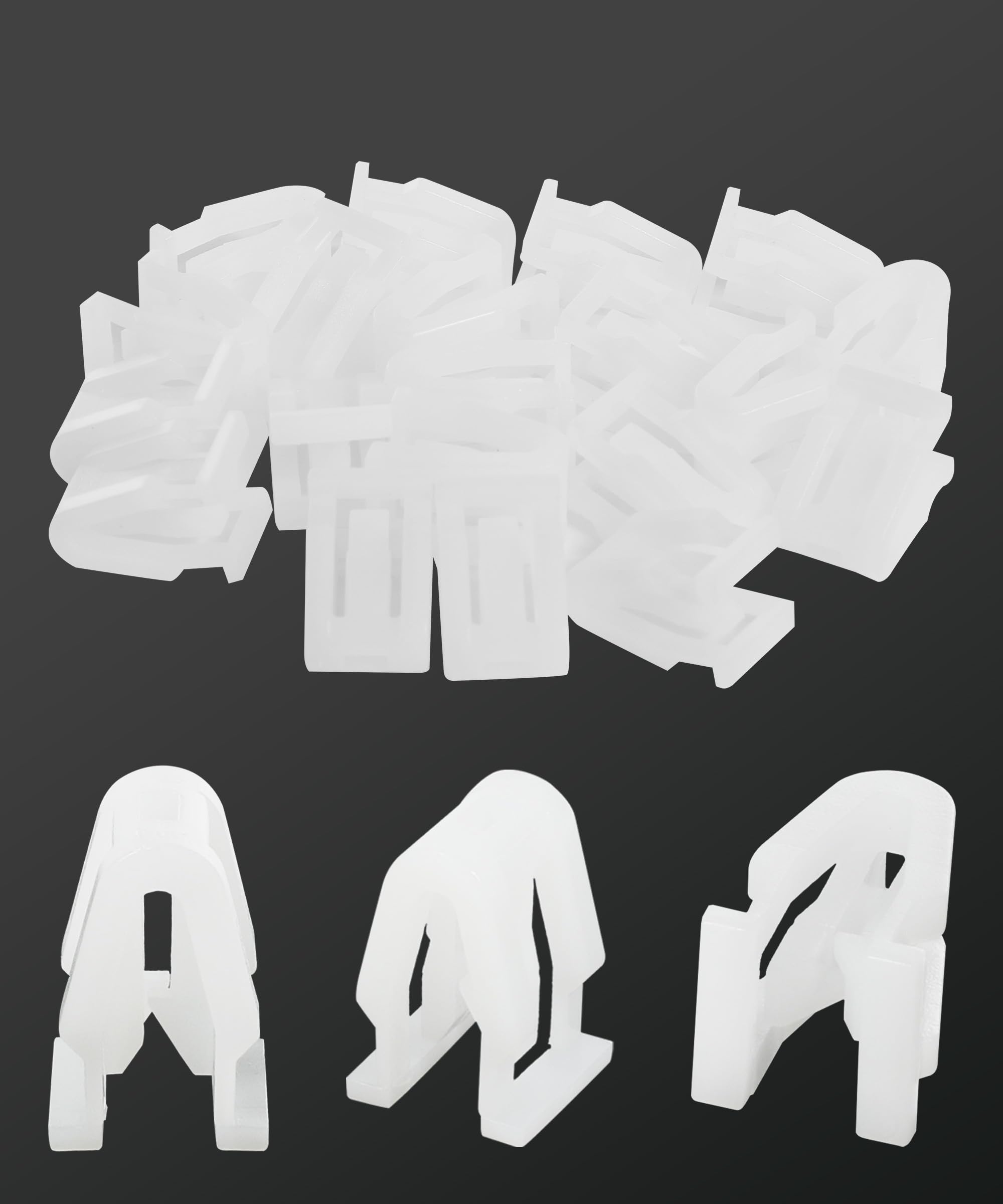 RACOONA 20PCS Automotive Plastic Fasteners Clips, Dashboard Trim Retainers, Model 1132BSSLKK001, White
