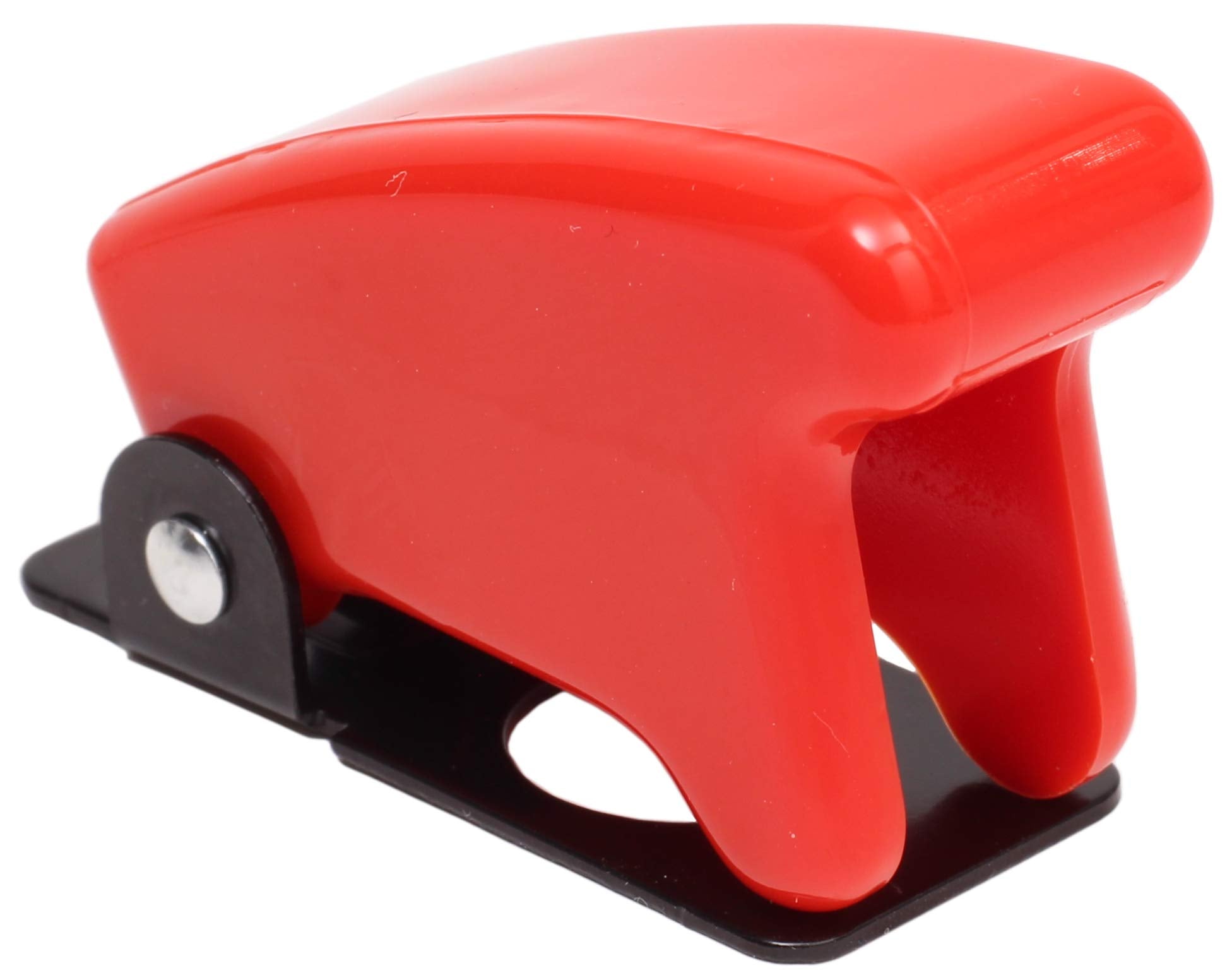 Fastronix SPST Toggle Switch 20A with Red Aircraft Safety Cover - Heavy Duty AC/DC Metal