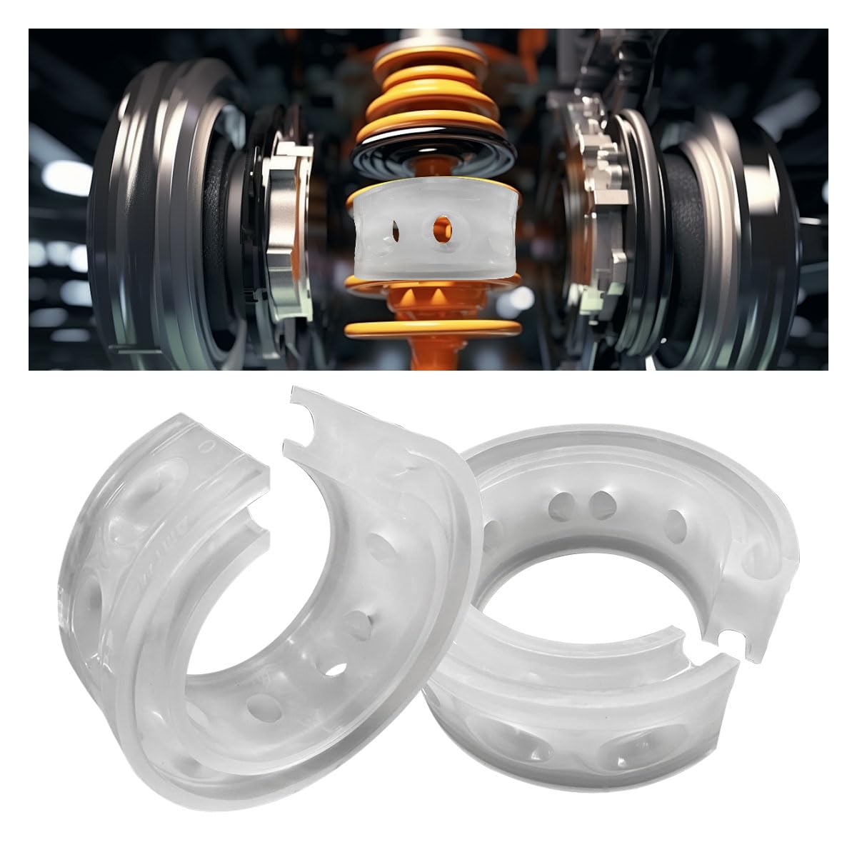 2PCS Car Suspension Shock Absorber, A Type Rubber Spring Booster Auto Buffers Power Cushion, Universal Car Spring Bumpers (A Typ