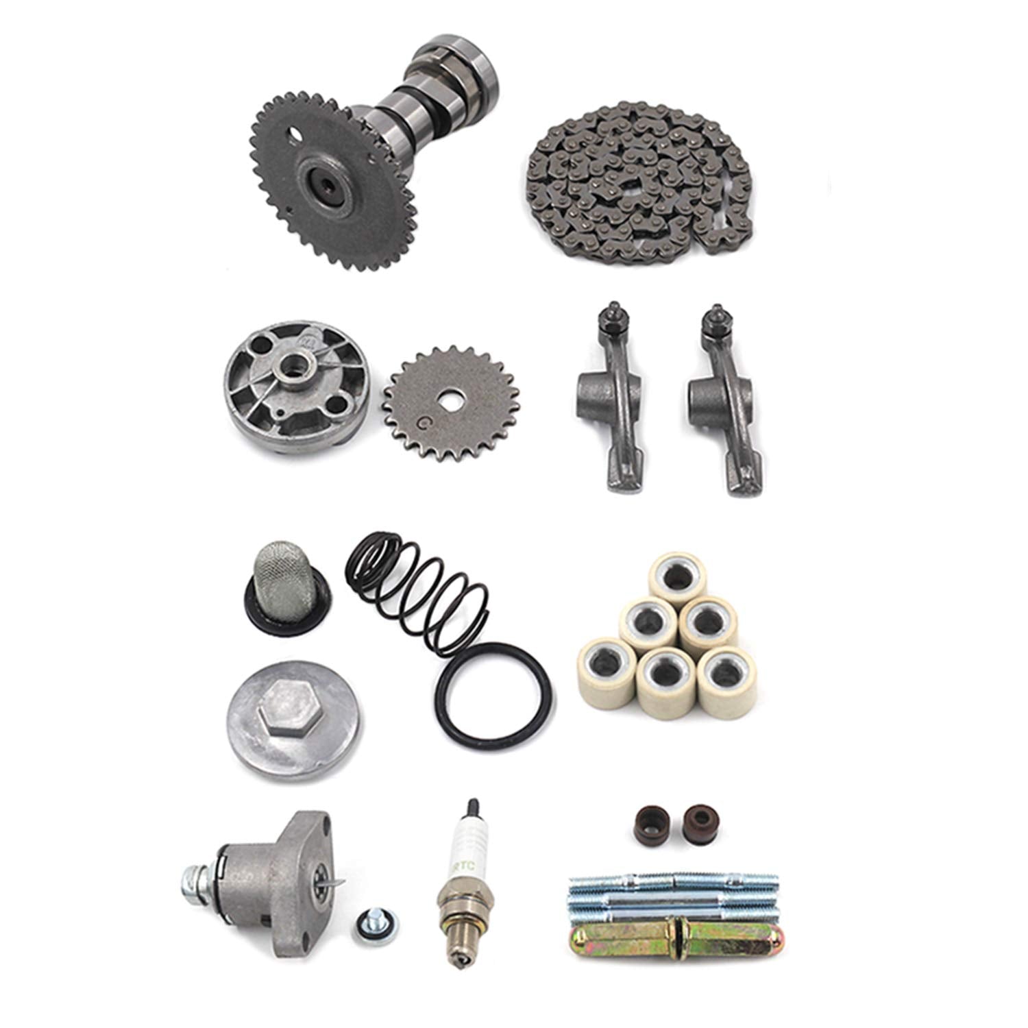 TRKIMAL Complete GY6 Cylinder Head Rebuild Kit, 57.4mm Big Bore Upgrade for 150cc 4-Stroke 157QMJ Engines, Scooter/Moped Parts