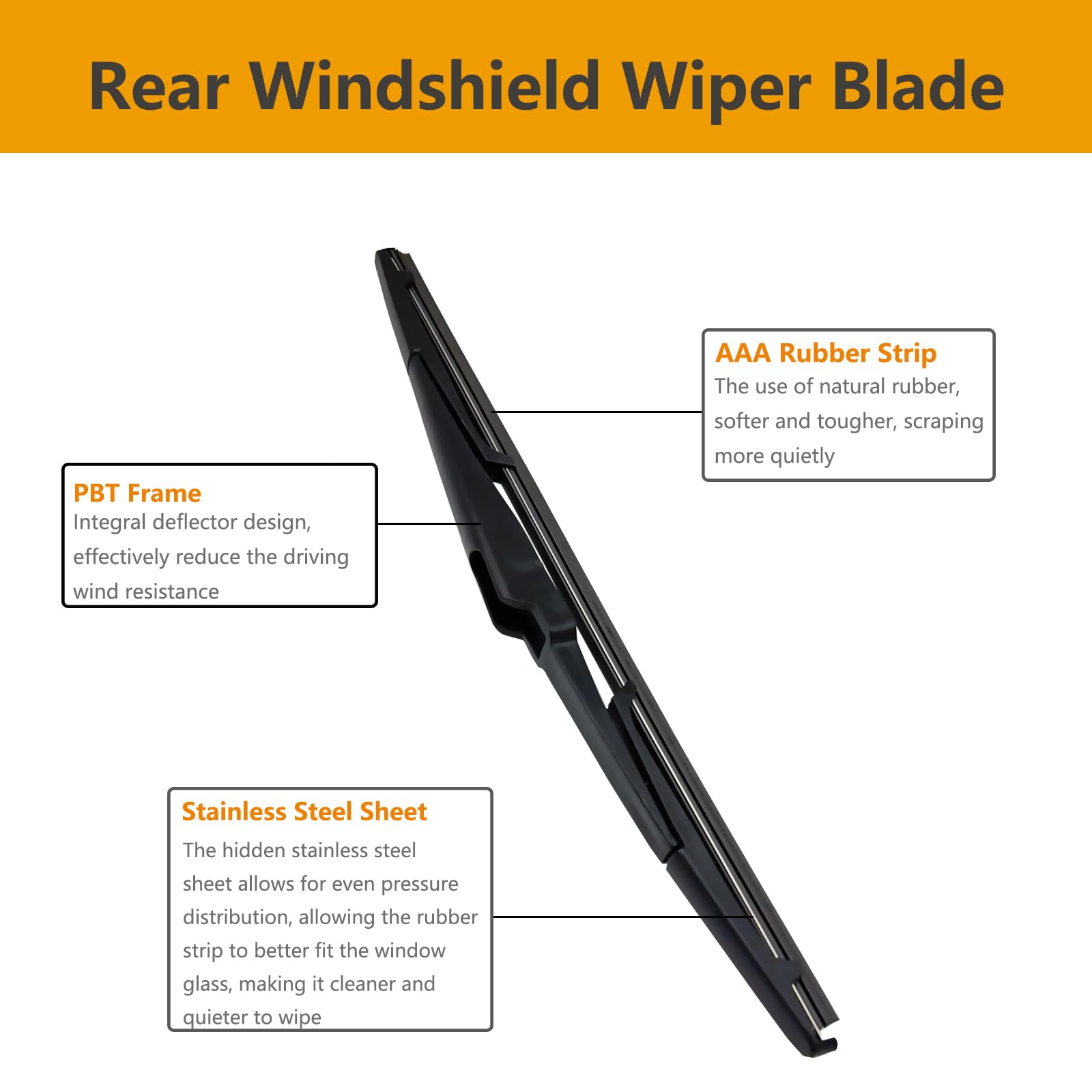 2 Pack Rear Wiper Blades For Hyundai Santa Fe 2013-2022 / Kia Sedona 2015-2021 / Kia Telluride 2020-2022 / Kia Sorento 2016-2020