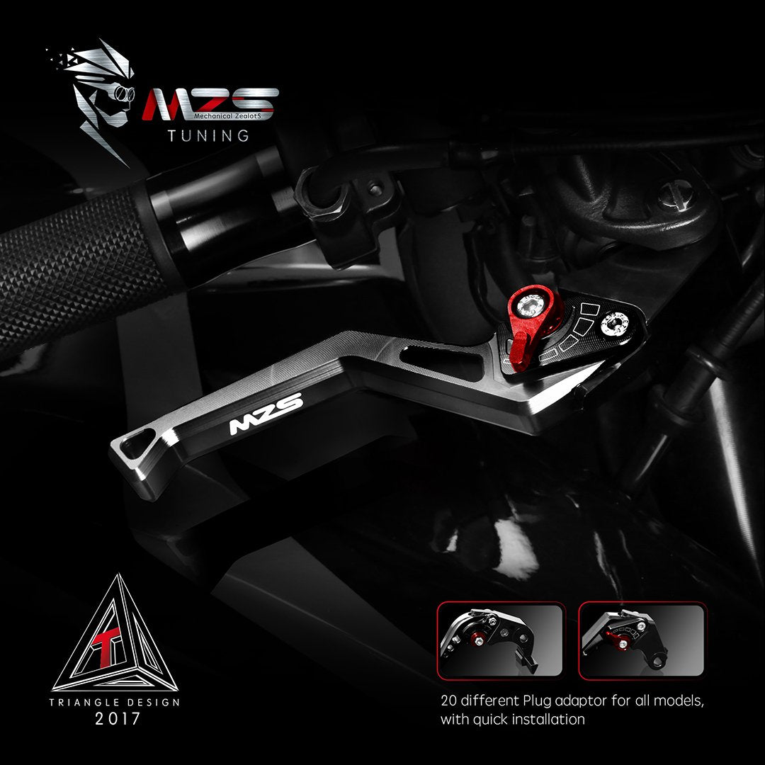 Mzs Black Motorcycle Brake Clutch Levers Short Compatible With Bobber, Bonneville T100, Street Triple S/R, Street Twin/Cup/Scram