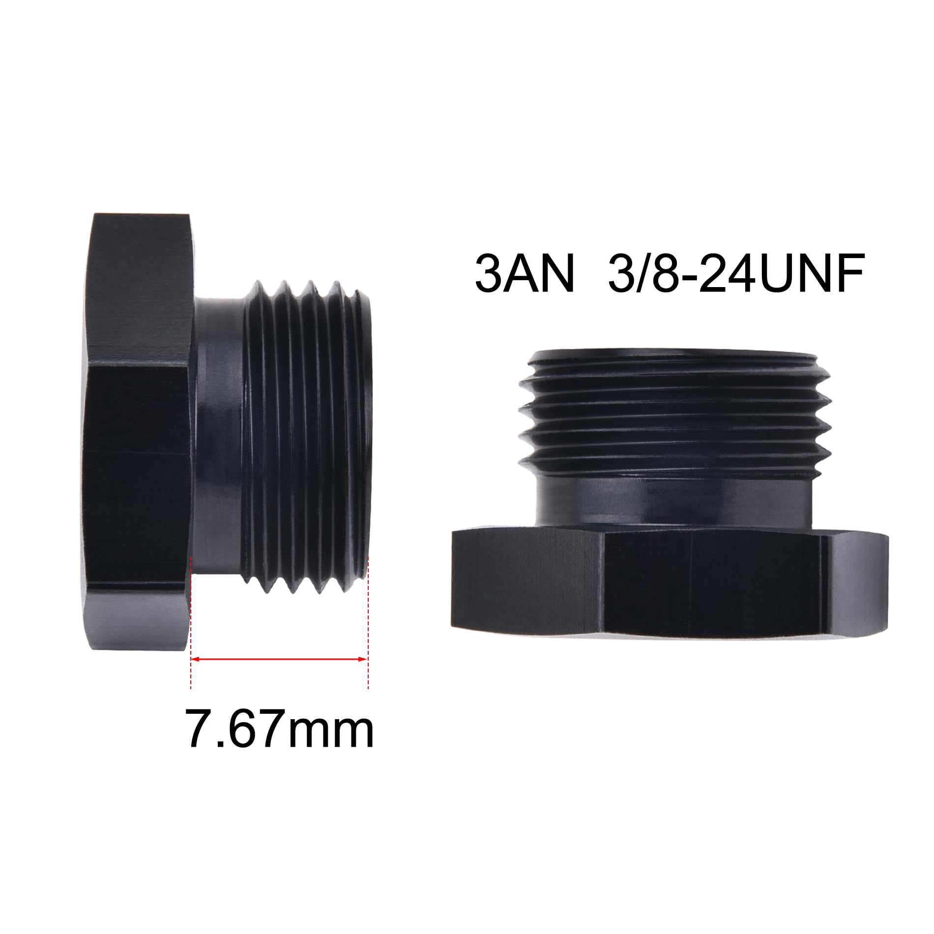 Evil Energy 3An Block Off Cap Orb Plug Fitting Adapter Male Aluminum 2Pcs