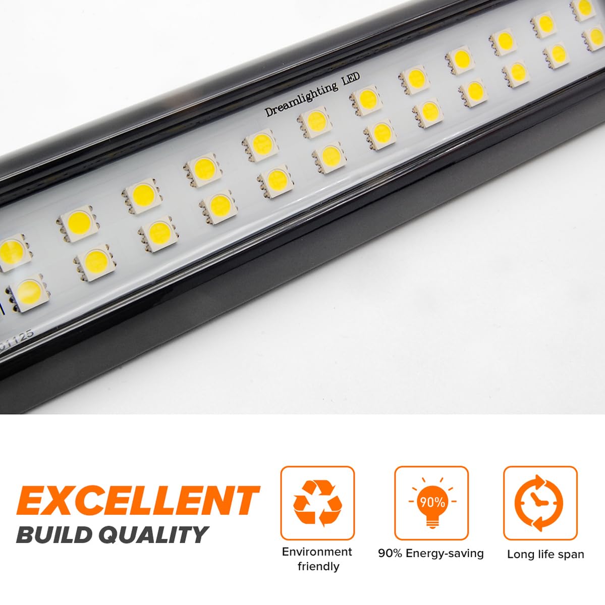 Dream Lighting LED Awning Lights - 800 Lumen, 22 Inch, Black Housing, Model 613555C, Silicone Rubber, Aluminum, for RV and Camper