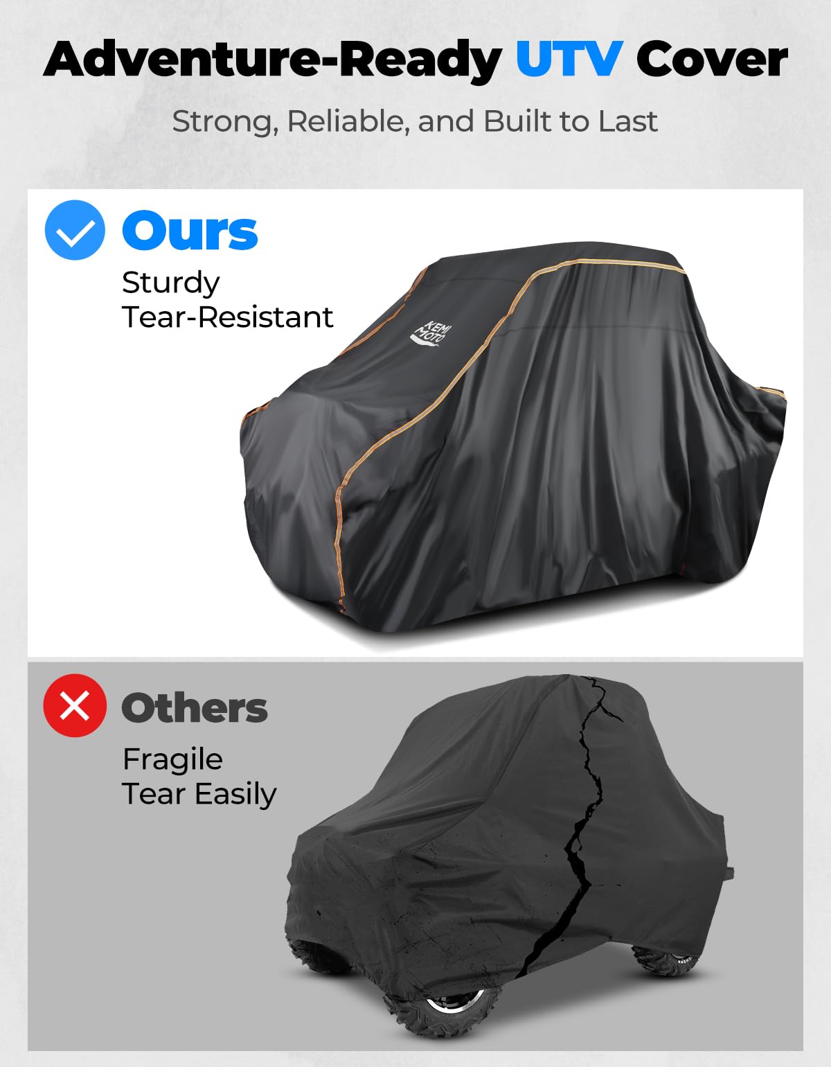 Kemimoto Utv Cover 2 Seater All-Weather Protection, Compatible With Polaris Rzr Ranger General/Teryx/Can-Am Maverick/Cfmoto Zfor