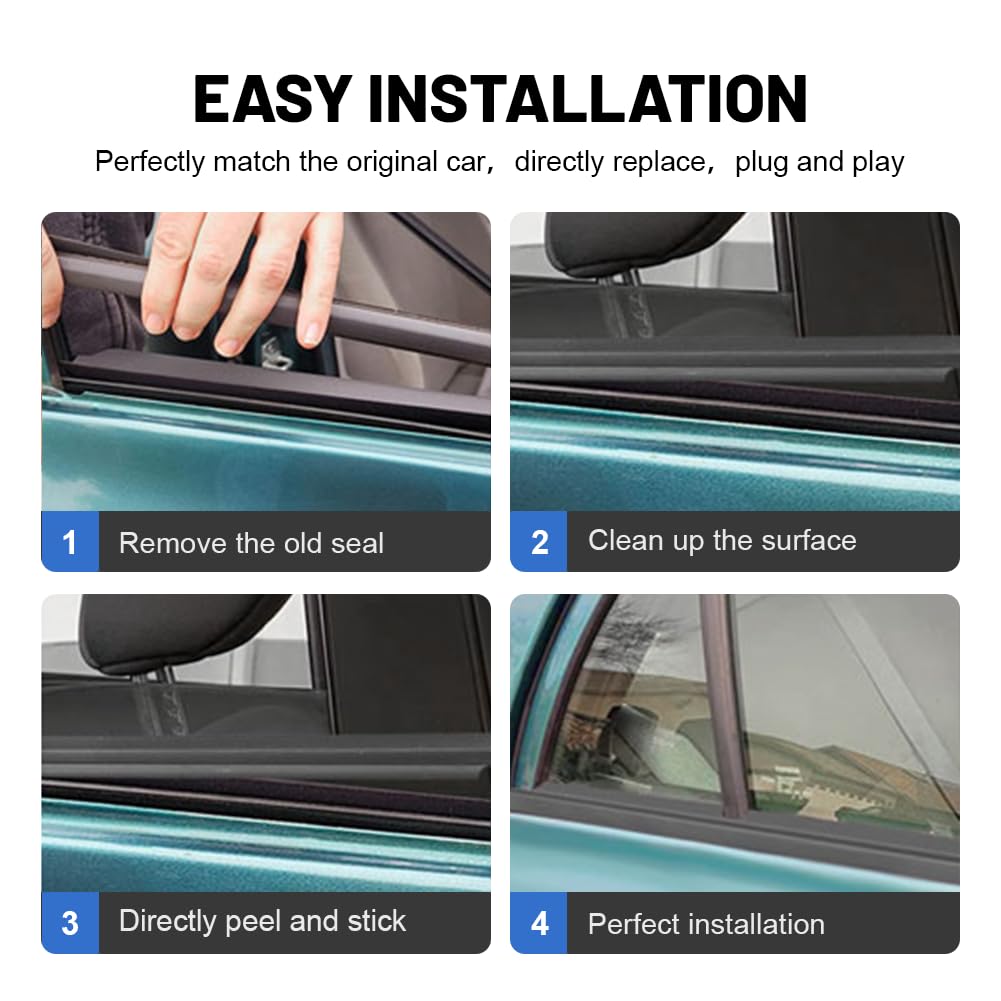Newsmarts 4pcs Weatherstrip Window Seal Car Window Moulding Trim Seal Belt for Toyota Corolla 2009 2010 2011 2012 Replaces# 7573
