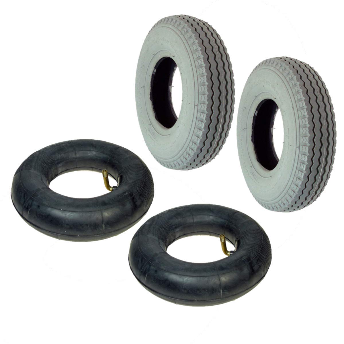 AlveyTech 2.80/2.504 (9x3) Mobility Tire and Inner Tube Sets with Power Edge Sawtooth Tread (Set of 2)
