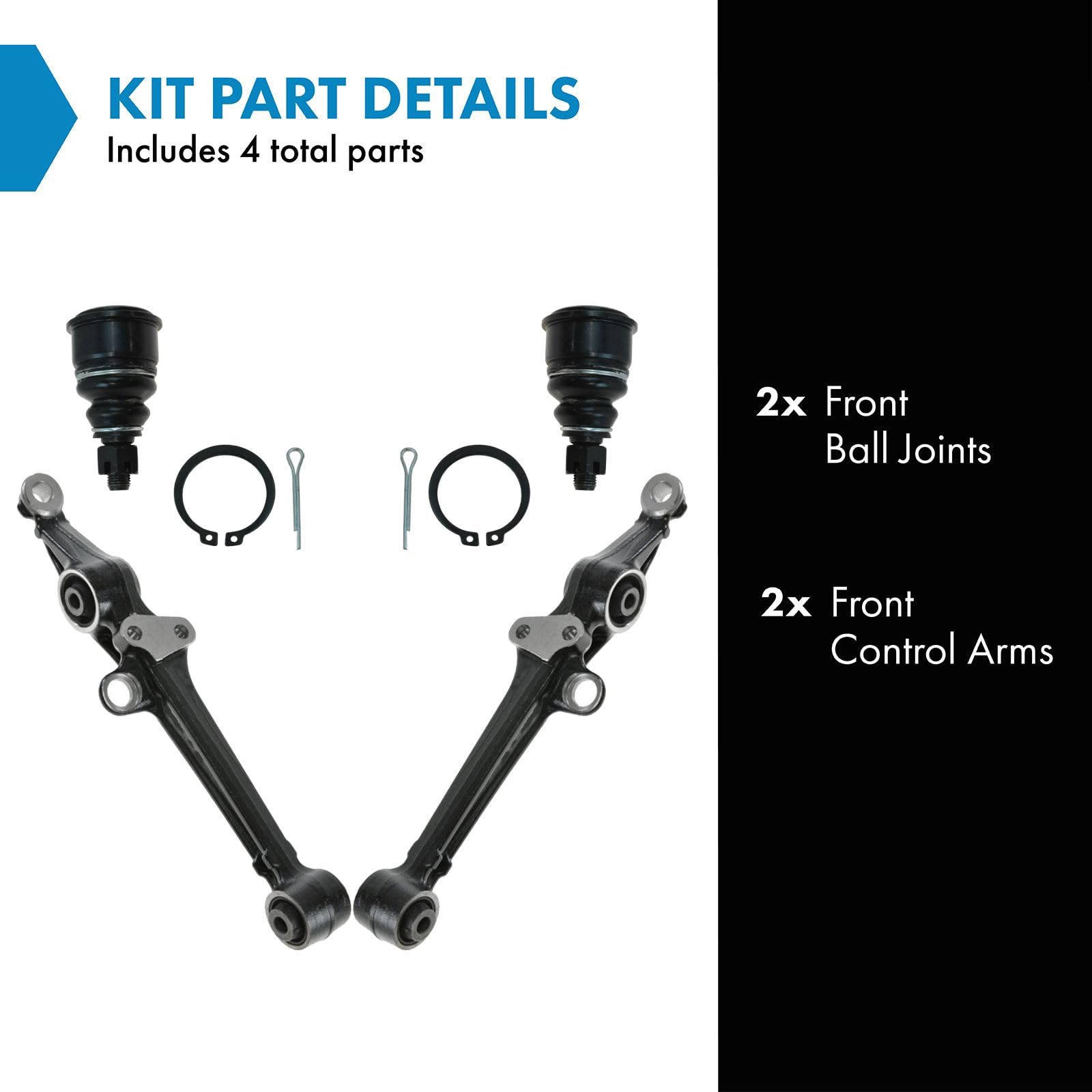 TRQ Front Lower Control Arm with Ball Joint Set Compatible with 1997-1999 Acura CL 1994-1997 Honda Accord 1995-1998 Odyssey 1996