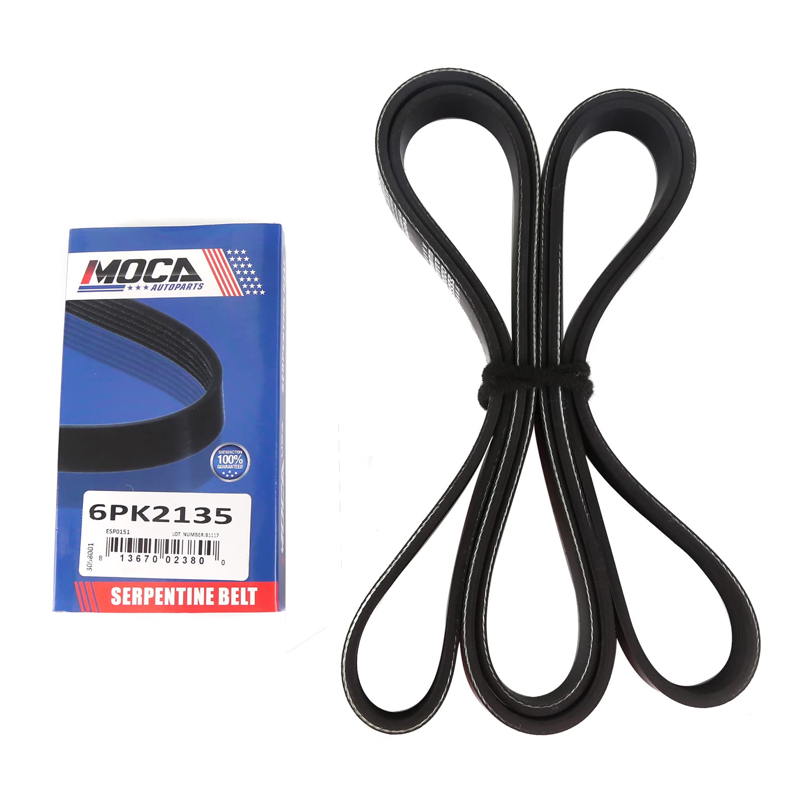 Moca Epdm 6Pk2135 Belt Professional V-Ribbed Fits 04-06 For Acura?Dx? 04-08 For Acura Rl & 05-08 For Honda Odyssey 3.5L & For Fo