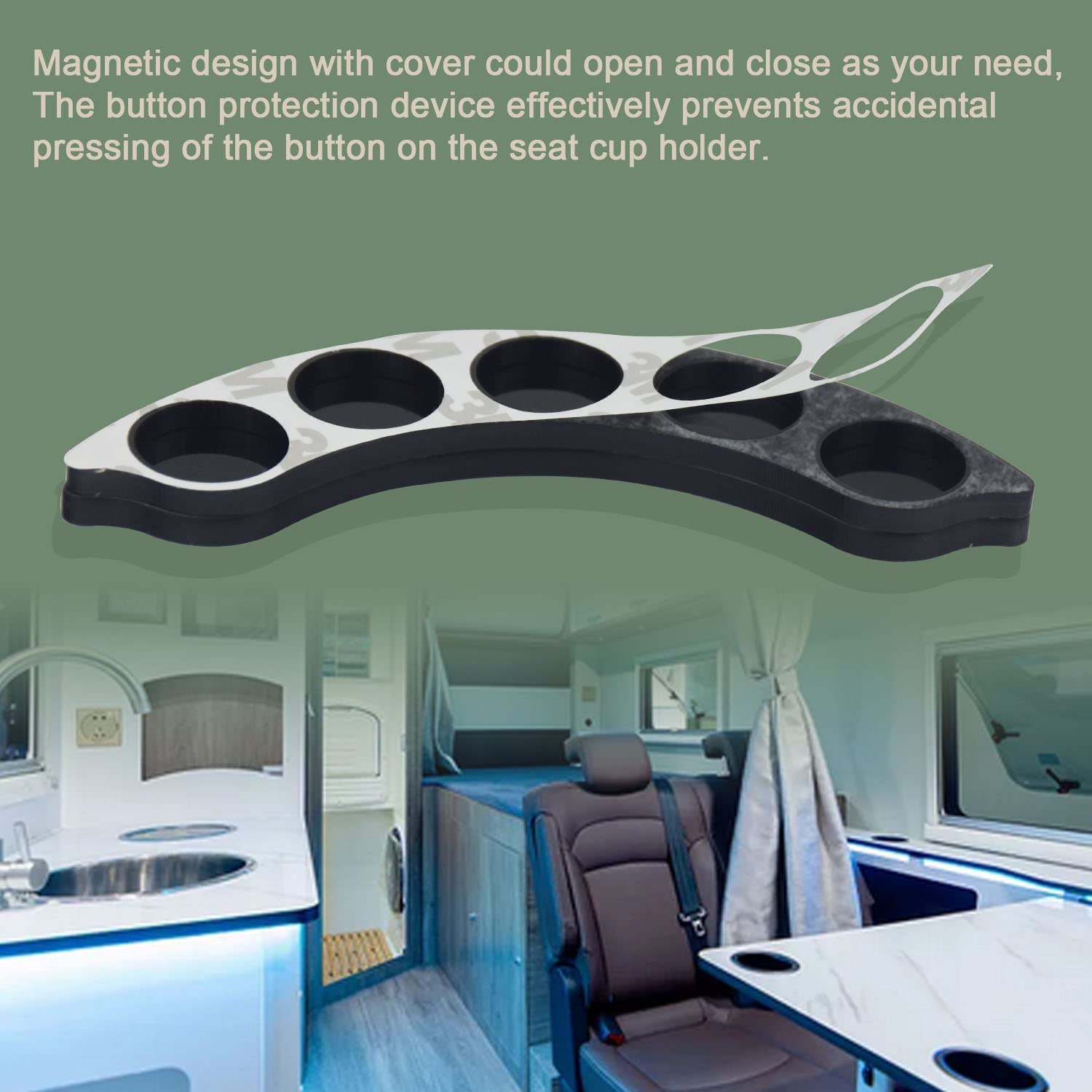 EZYPAK RV Cup Holder Button Guard - 3 Black Plastic Covers for Thomas Payne/Stacy Stewart Couches, Model 5D, Not for USB Port