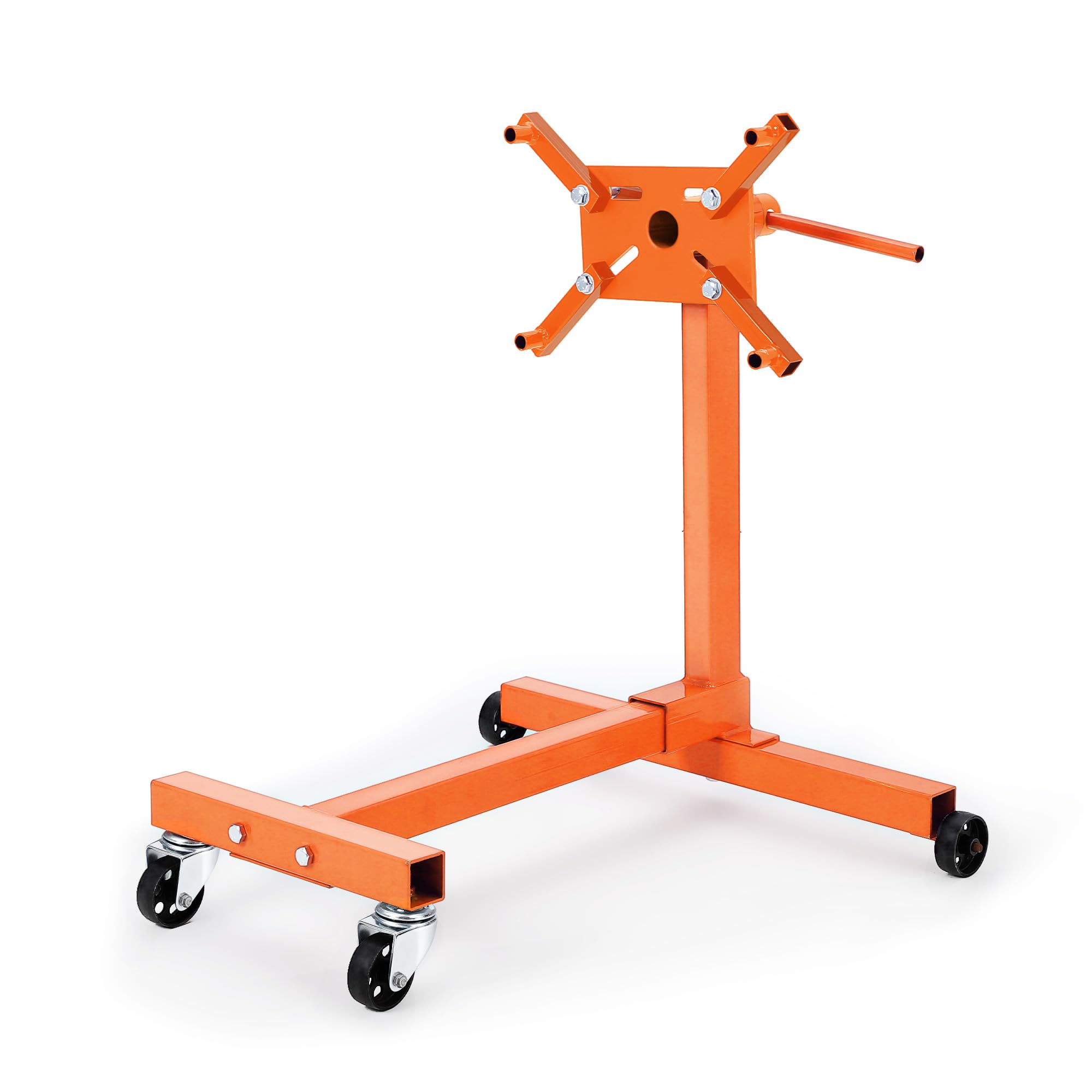 Engine Stand,Rotating Engine Stand with Folding Steel Construction, 4-Caster Base&4 Adjustable Arms,Motor Hoist Dolly Mover Jack