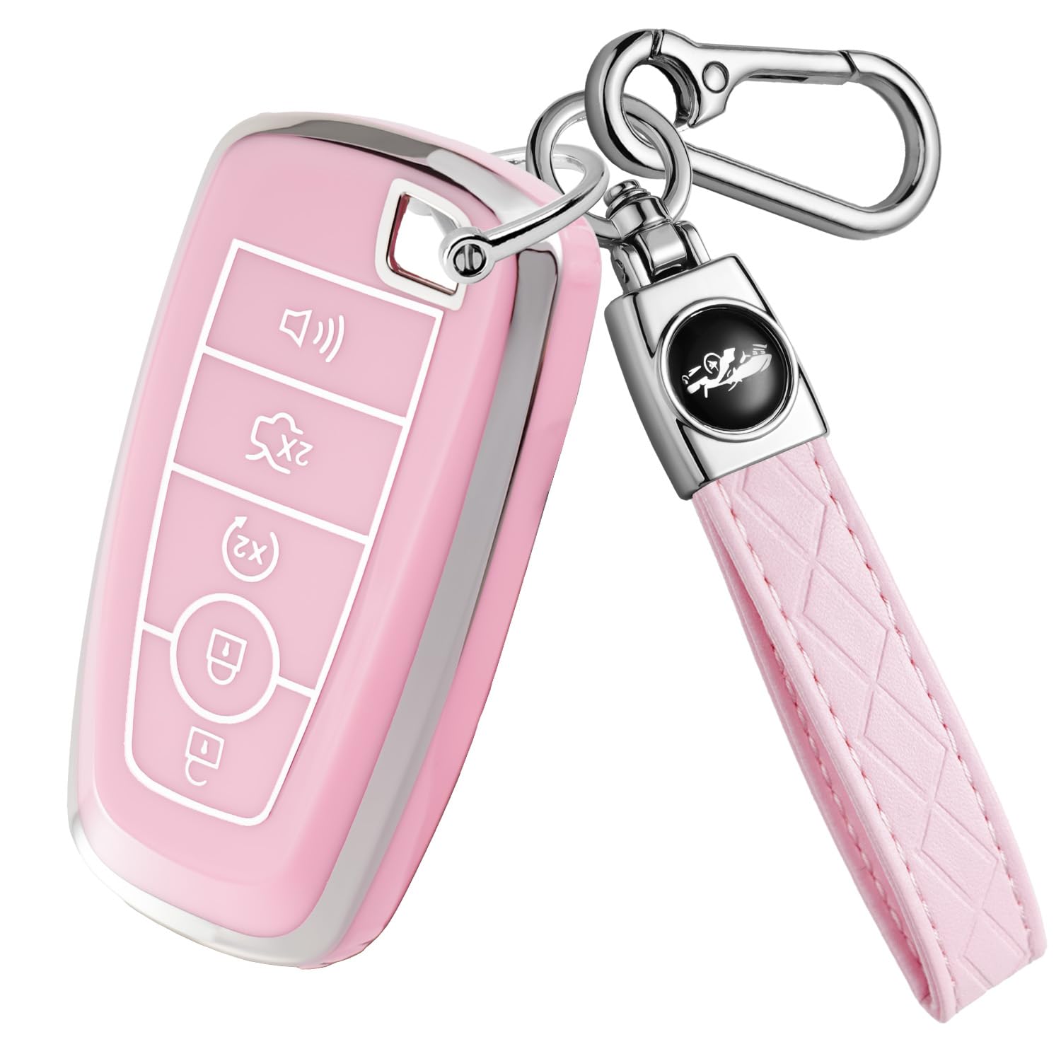 Cxopxoy Soft TPU for Ford Key Fob Cover with Keychain, Key Case Shell Full Protection for F150 F250 F350 Maverick Mustang Explor