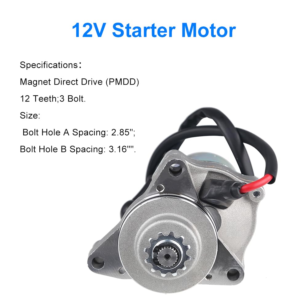 WATERWICH 3 Bolt Starter with Line Compatible with 50cc 70 cc 90cc 100cc 110cc 125cc Four Wheeler ATV Coolster 4 Chinese Pit Dir