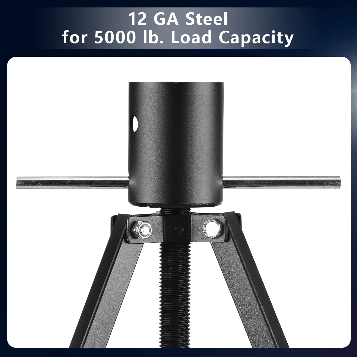 A-KARCK King Pin Adjustable Tripod Stabilizer for 5th Wheel, 5000 lbs Load, Alloy Steel, Black