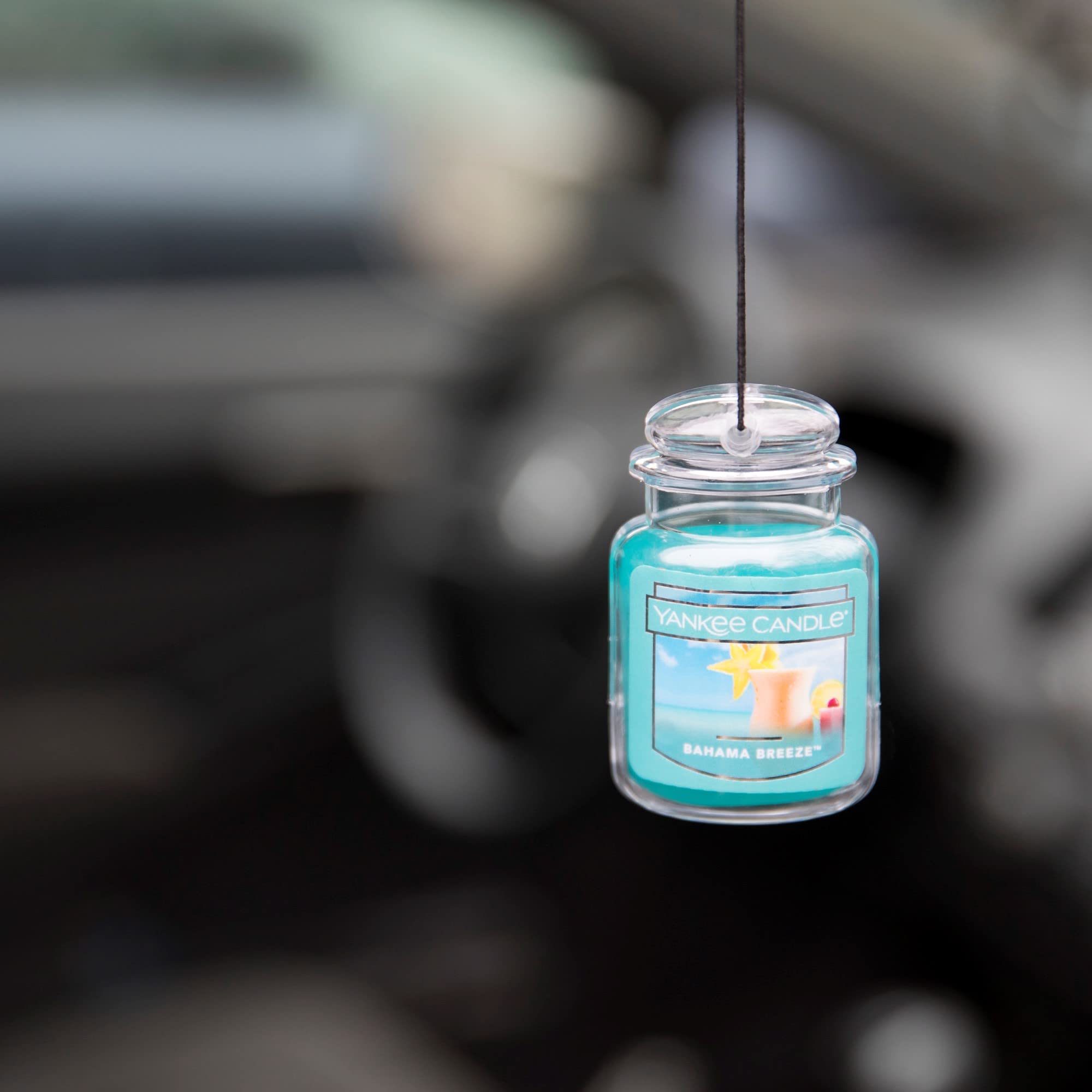 Yankee Candle Car Air Fresheners 3-Pack, 0.5 oz, Bahama Breeze, Black Coconut, Turquoise Sky, Model 1536831, Neutralizes Odors Up to