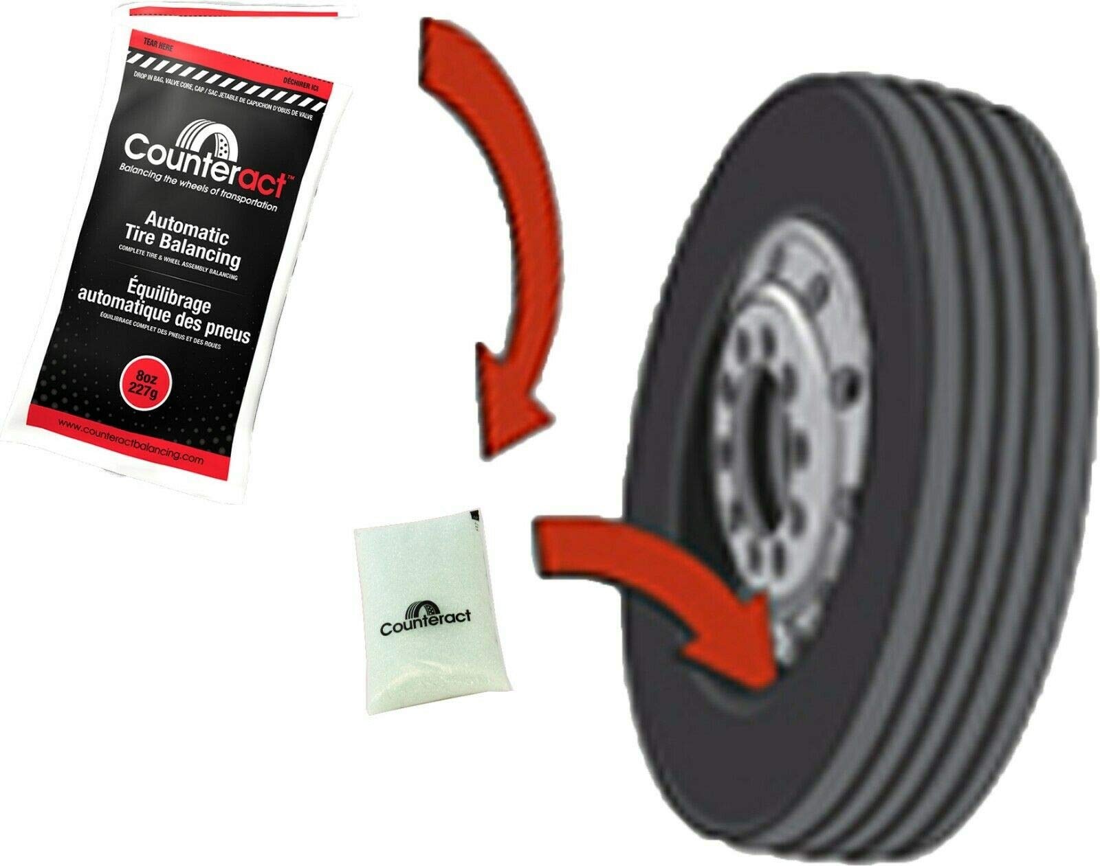 Counteract DIYK-4 Do It Yourself Tire/Wheel Balancing Beads Kit - Off -Road, Light Duty Truck Tires, (4) 4oz DIY Bead Bags, (4)