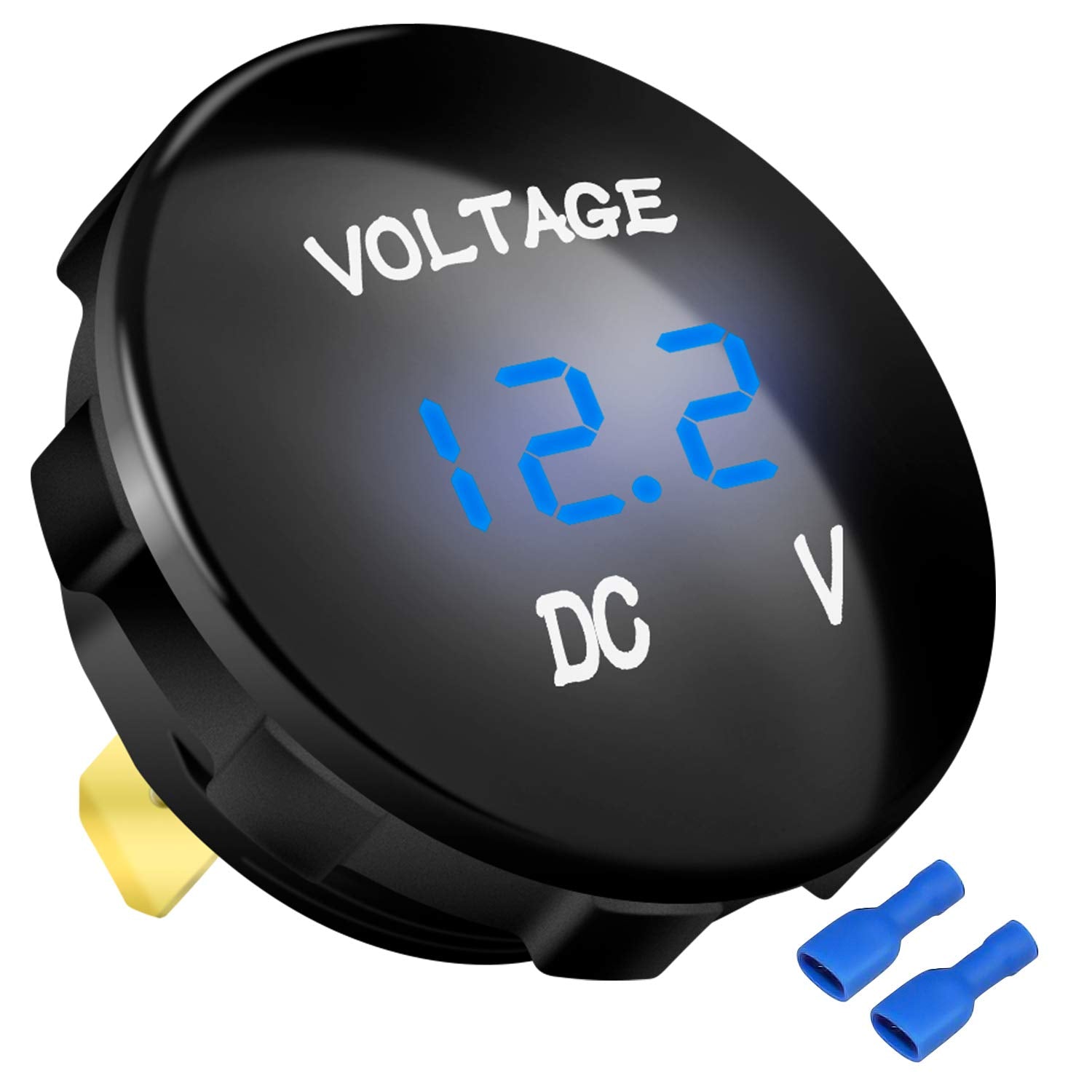 Daiertek Dc 12V 24V Display Automotive Replacement Voltmeter Gauge, 12 Volt 24 Volt 36 Volt Digital Voltage Meter Gauge Waterproof Mini Battery Monitor Indicator For Car Boat Marine With Blue Led