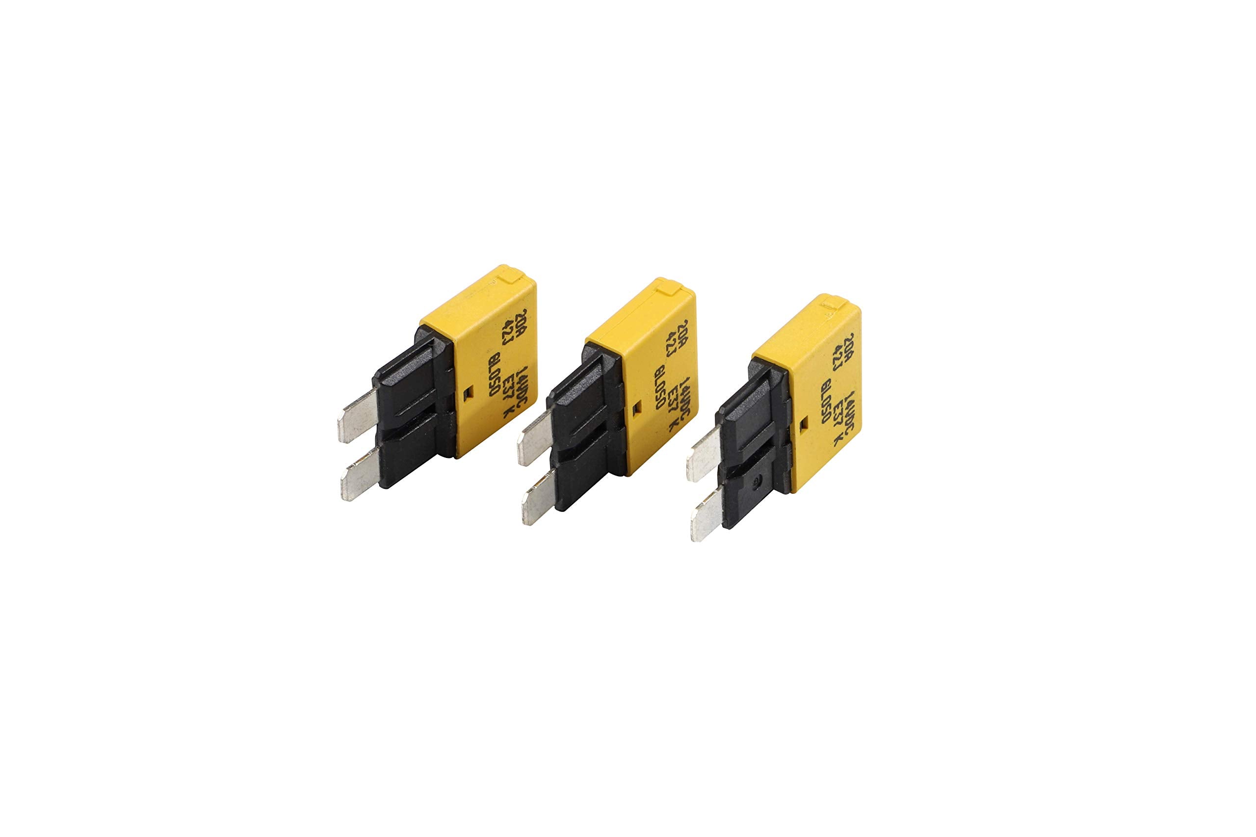 Gloso E37 Auto (T1) Reset Low Profile Atc/Ato Circuit Breakers - (20A - 3 Pack)