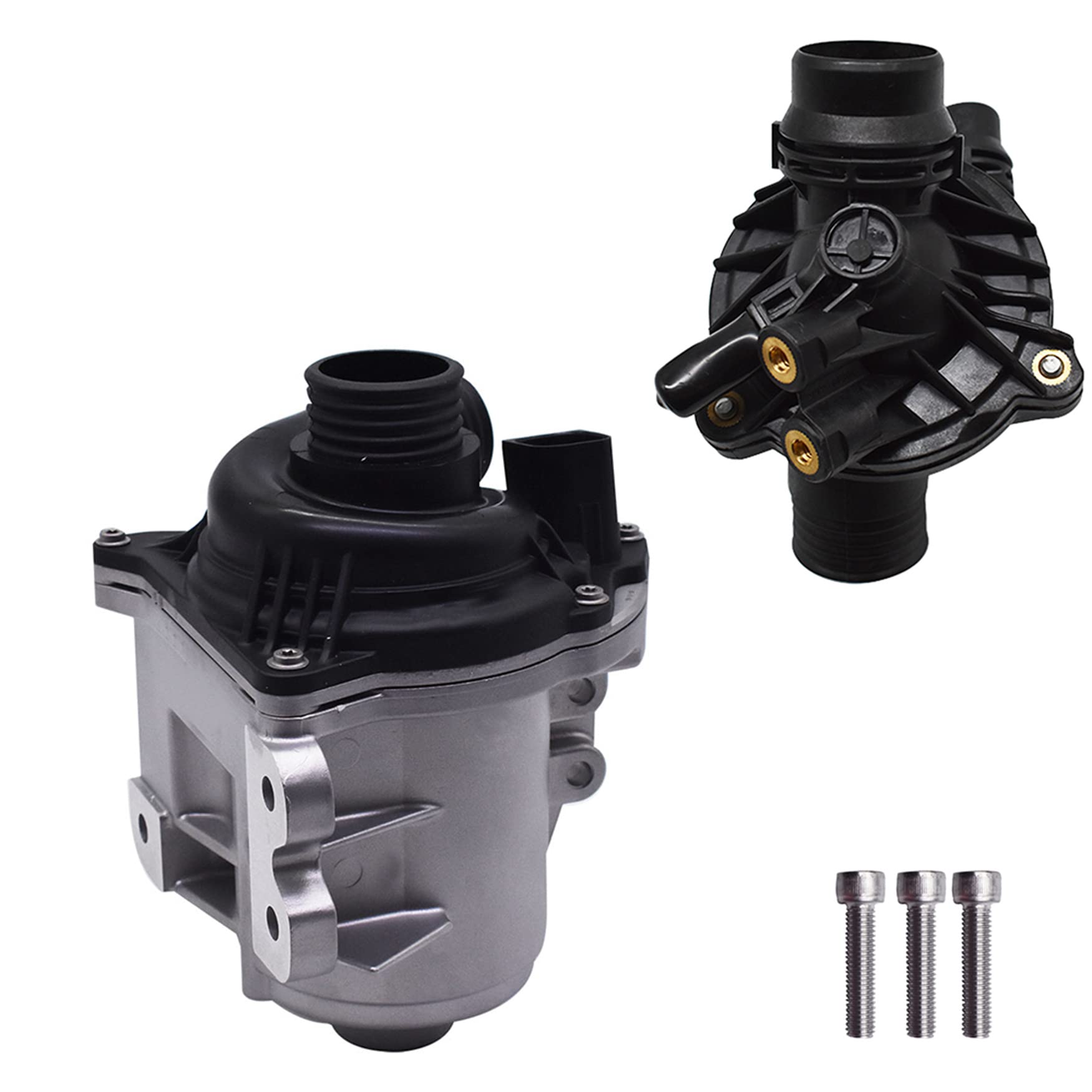 WFLNHB Electric Engine Water Pump Bolts and Thermostat 11537549476 Replacement for BMW 640i 535i 740i 740Li 535xi X1 X3 X4 X5 X6