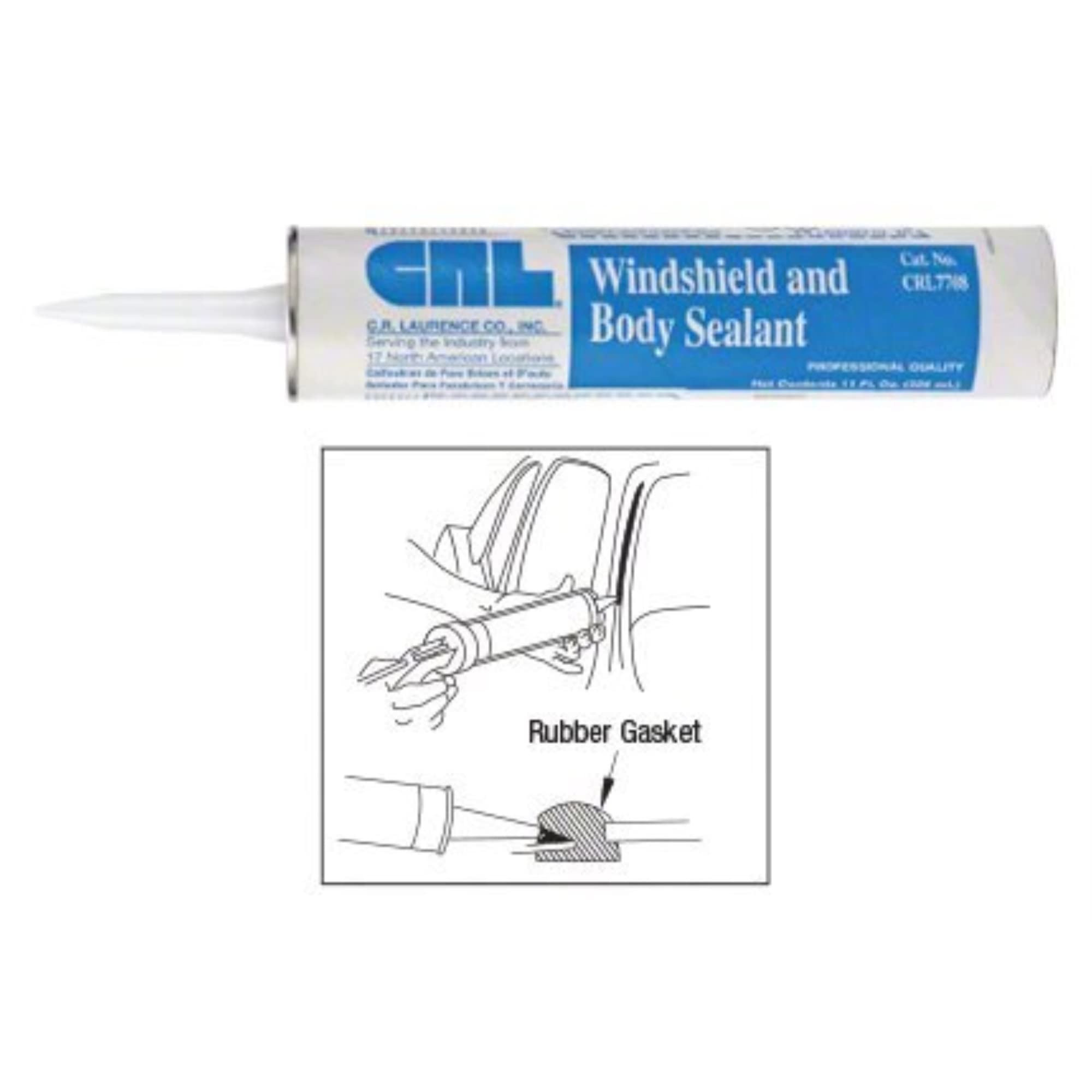 CR Laurence CRL Windshield Sealant, Black, 11 fl oz, Synthetic Rubber, Model 13