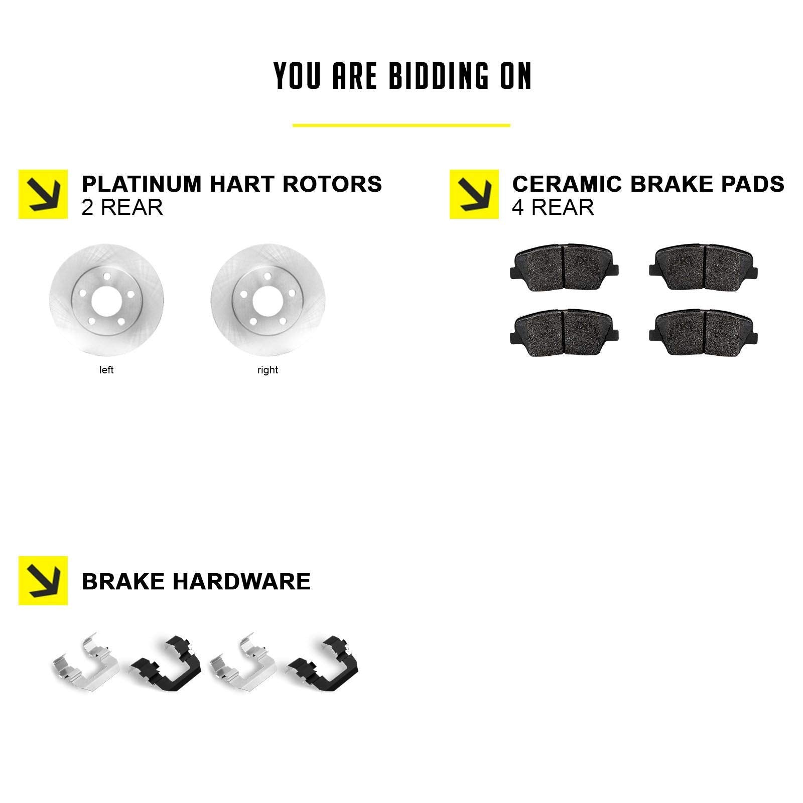 Hart Brakes Rear Brakes And Rotors Kit |Rear Brake Pads| Brake Rotors And Pads| Ceramic Brake Pads And Rotors - Rbbr.62093.02