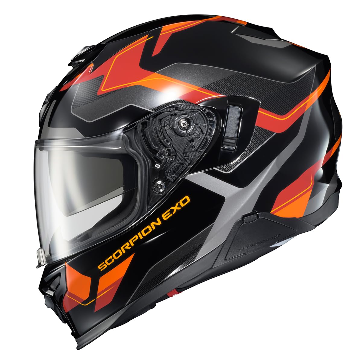 Scorpionexo T520 Full Face Dual Sport Motorcycle Helmet With Bluetooth Ready Speaker Pockets Dot Ece Approved Zuse (Orange - Lar