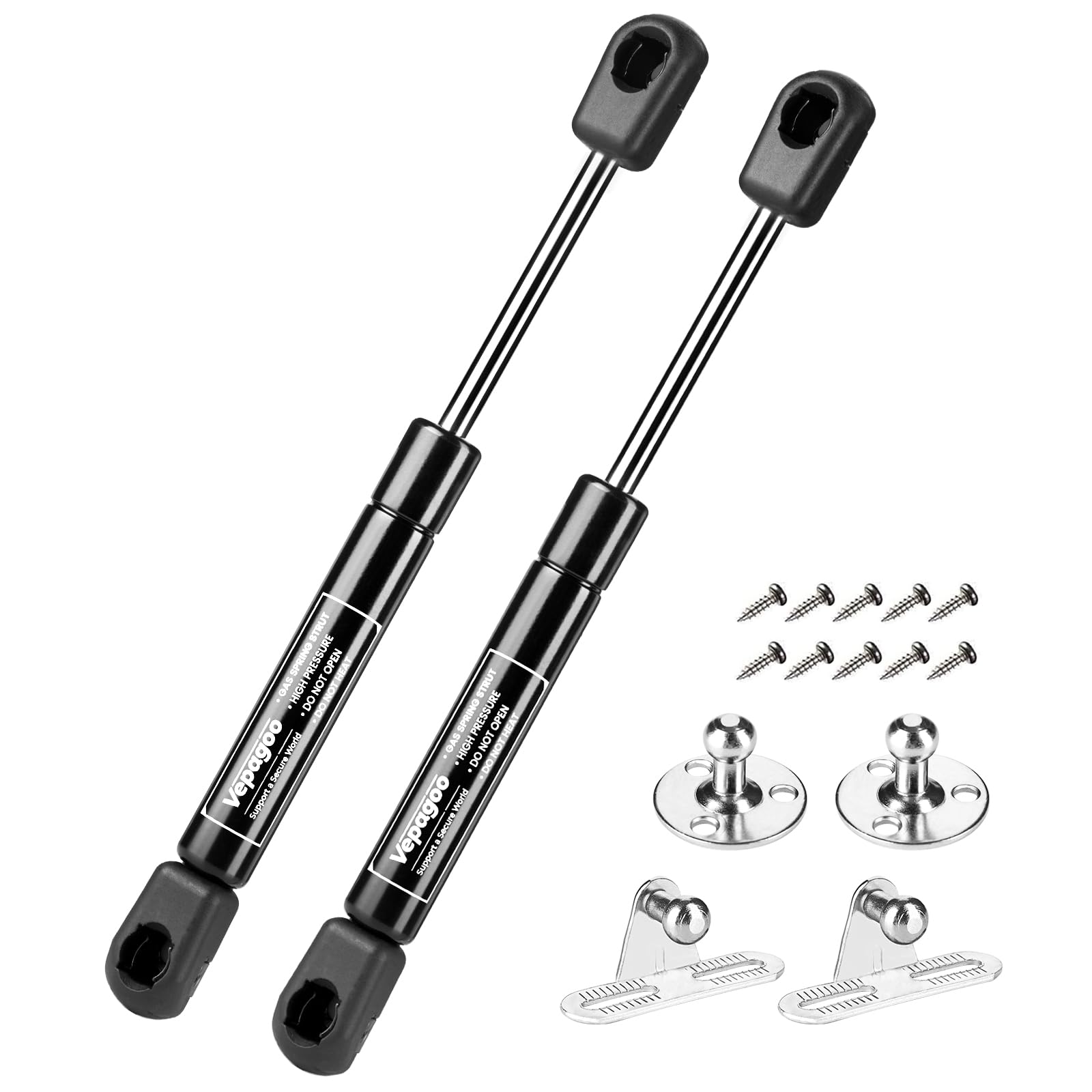Vepagoo 7.5 Inch Gas Struts 40Lb/178N, C1615046 Gas Shock Spring Lift Supports For Rv Overhead Cabinet Door Toolbox Lid, Marine