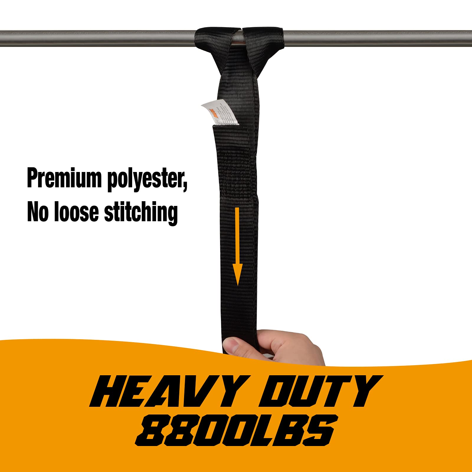 Soft Loop Tie Down Straps - 1.5 X 18 Inches, 8800Lbs Breaking Strength, Soft Loops For Securing Atv, Utv, Motorcycles, Scooters,