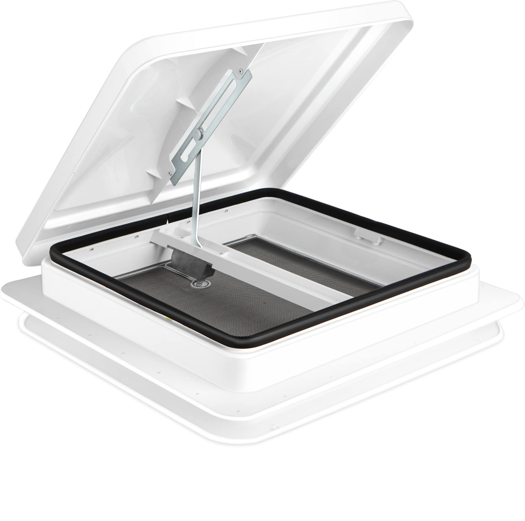 Livpow RV Trailer Roof Vent - Manual 14"x14", White, Plastic, Model A012