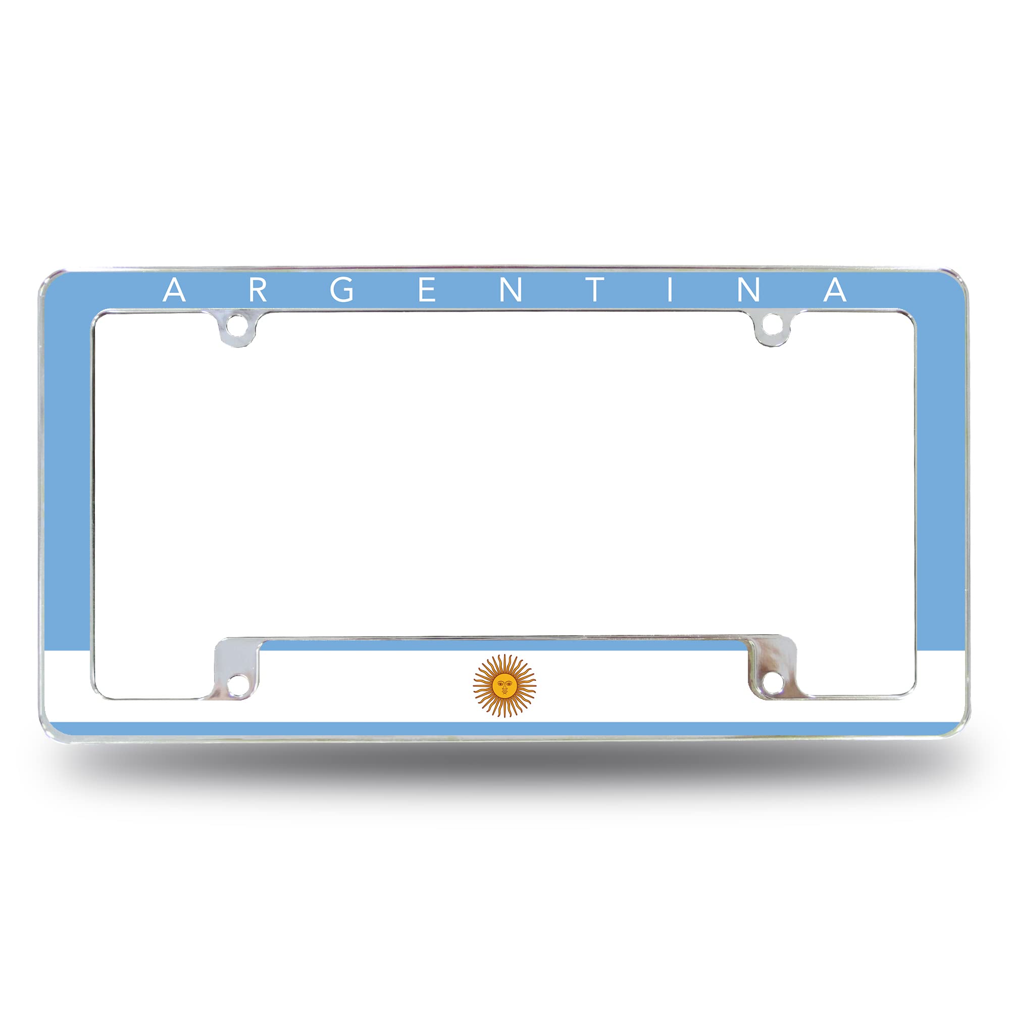 Rico Industries Argentina Flag All Over Automotive License Plate Frame for Car/Truck/SUV (12 x 6)