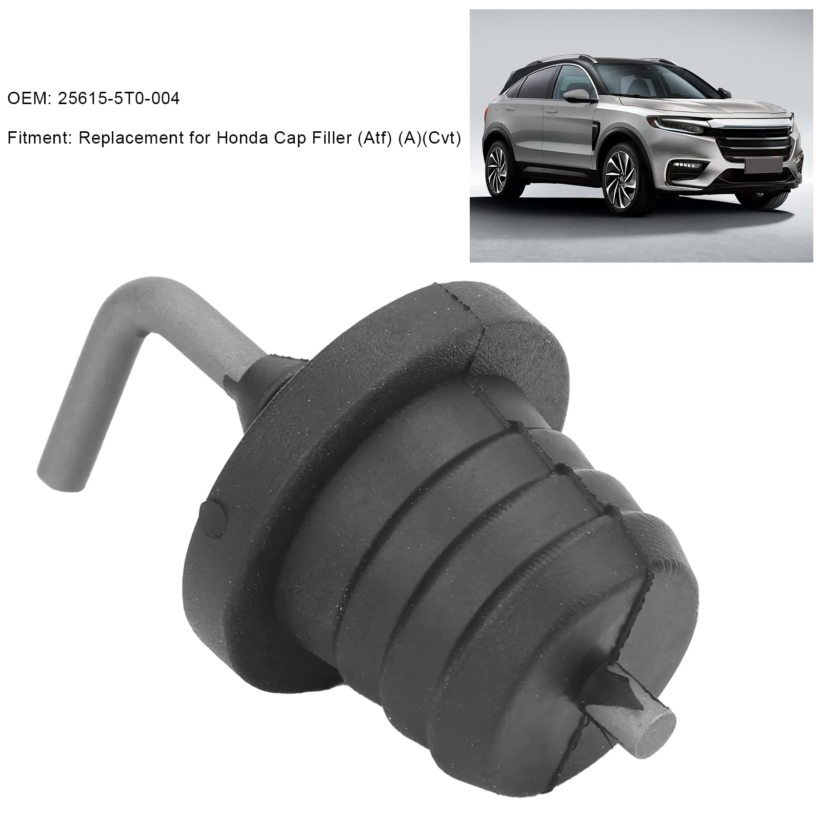 Qiilu Transmission Filler Cap, Car Transmission Filler Cap Plug 25615-5T0-004 25615-RCL-003 Rubber Repair Replacement for Atf A