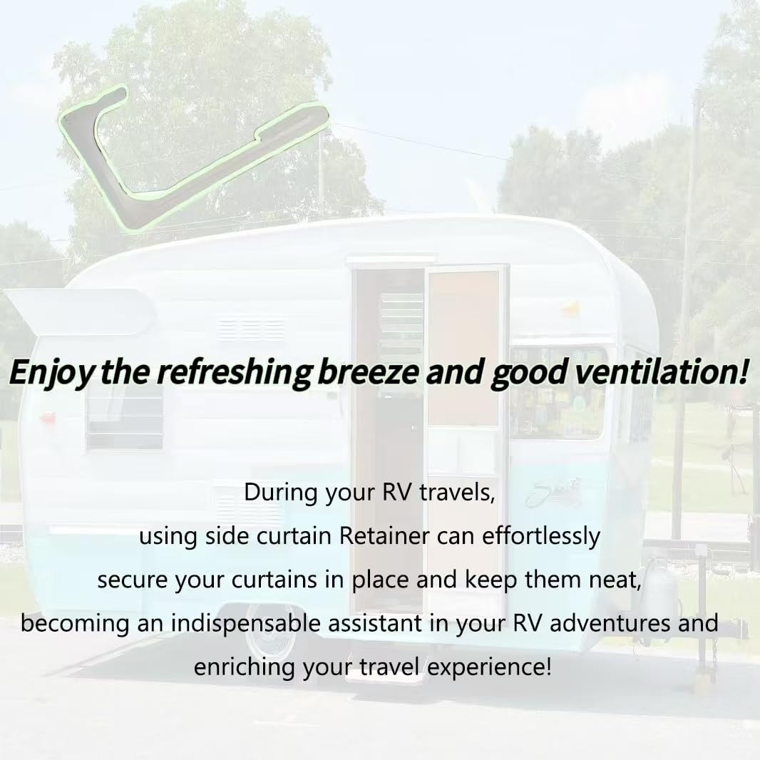 A285 RV Side Curtain Retainer White Plastic Side Curtain Hold Down with Screws,Window Covering Hardware for Camper Motorhome Tra