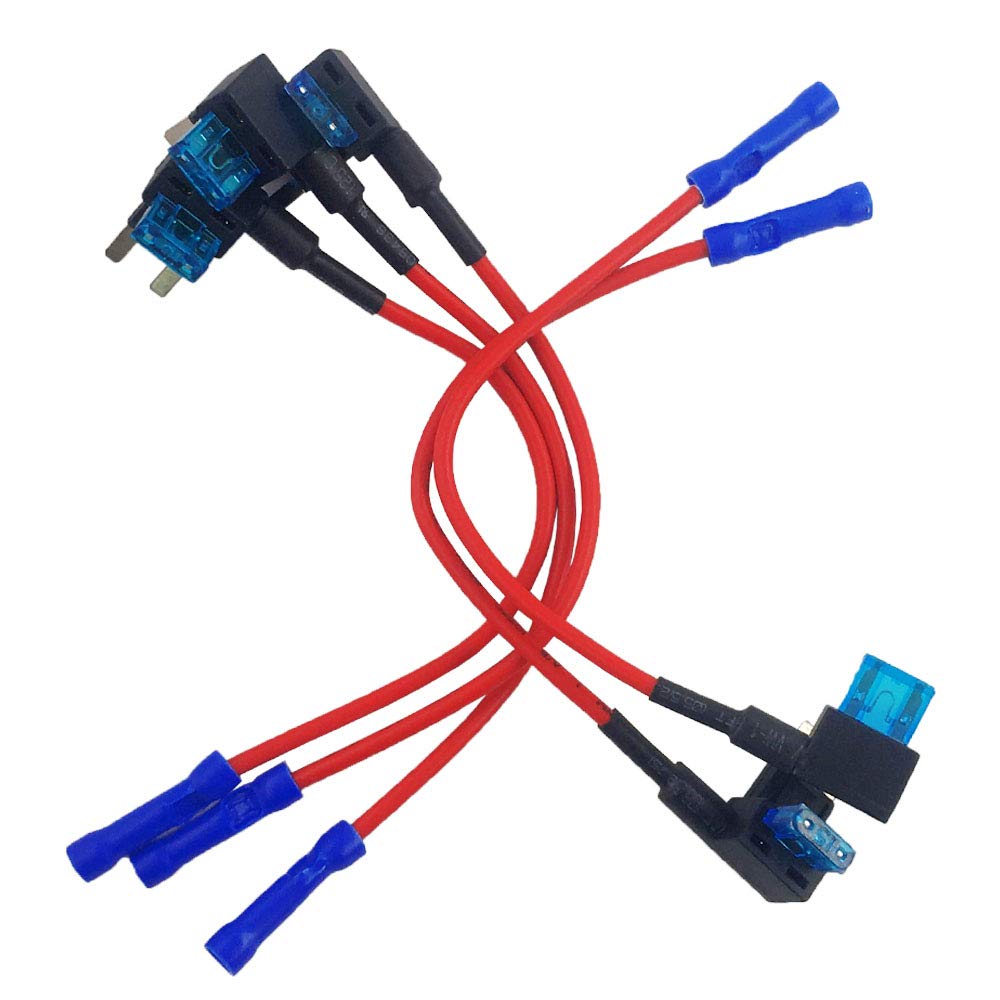 Jabinco 5 Pack 12V Car Add-A-Circuit Fuse Tap Adapter Mini Atm Apm Blade Fuse Holder