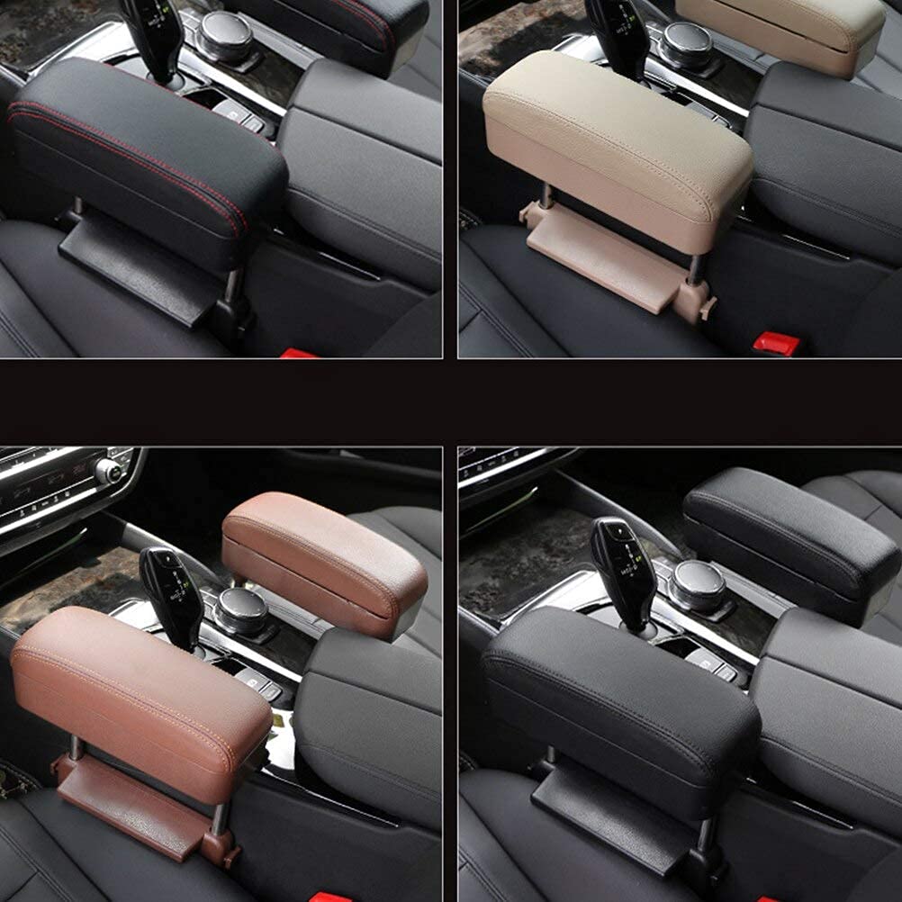 Jeyoda Car Armrest Box Adjustable Pad Refit Car Central Lift Armres Storage Organizer Box Arm Rest(Black Line)