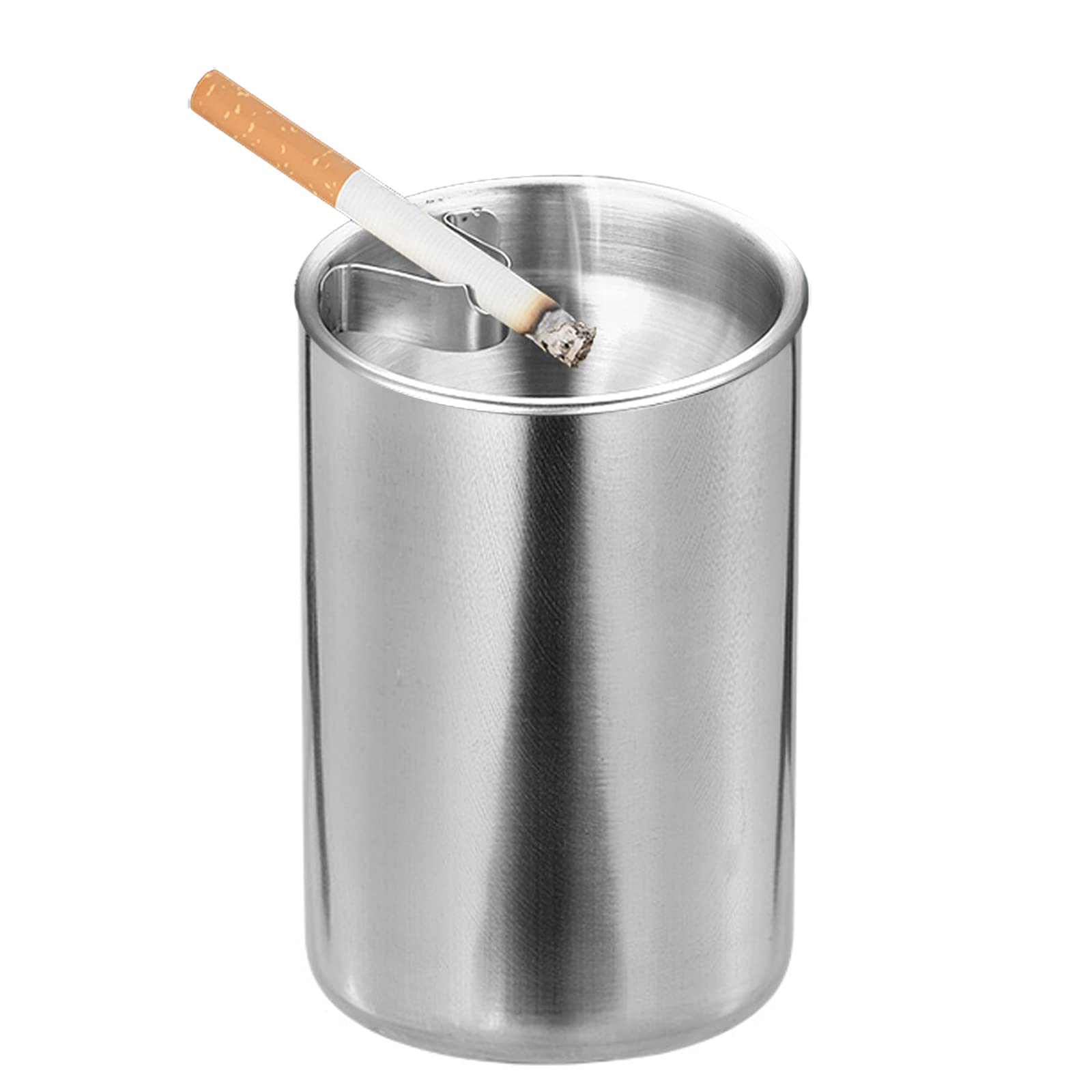Car Ashtray, Car Ashtray with Lid Smell Proof, Stainless Steel Smokeless Ashtray Windproof for Indoor or Outdoor Use, Cool Ash T