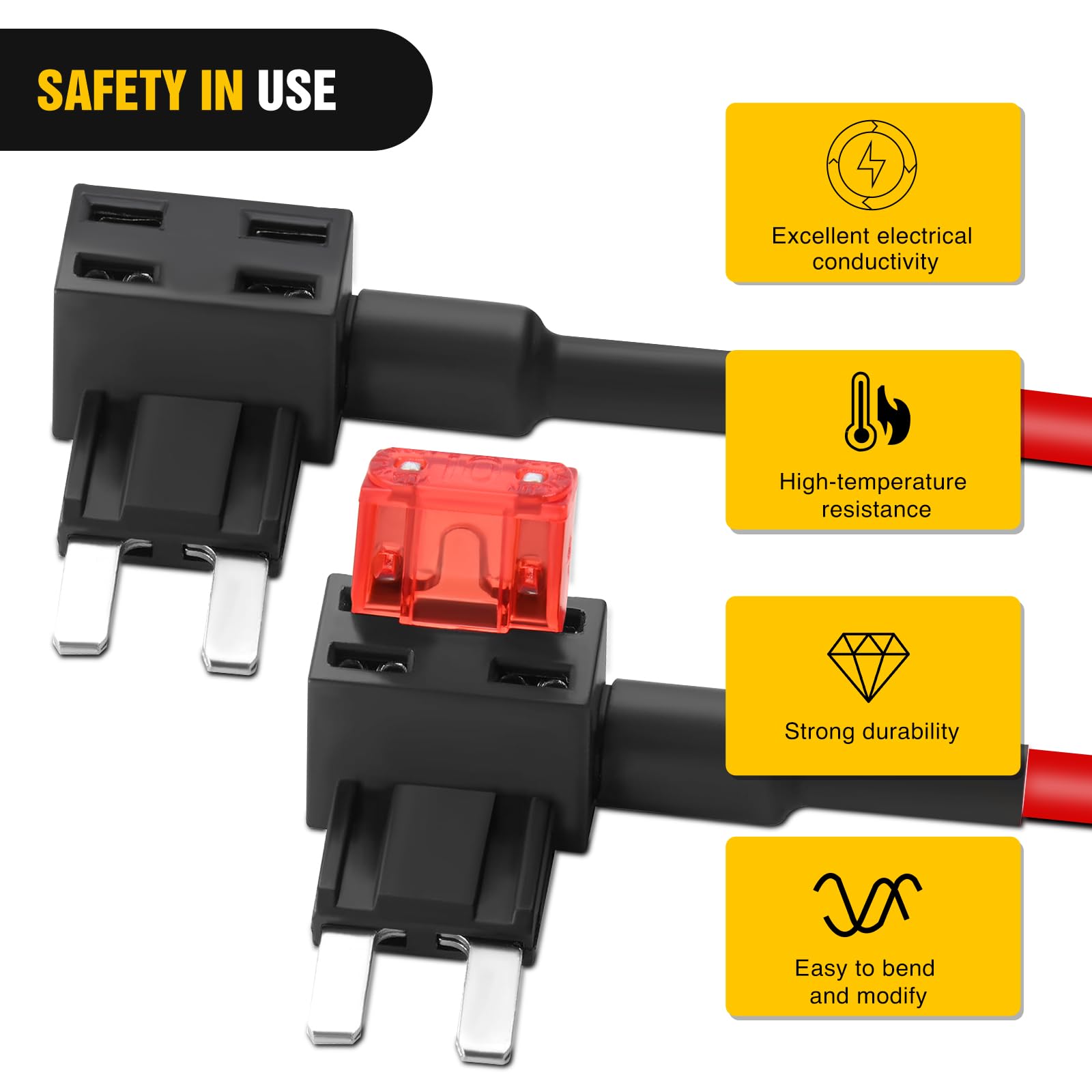 Nilight Fuse Adapter 14AWG Wire 20 AMP TIPM Bypass Cable for Dodge Ram, Chrysler, Jeep, VW - 2PCS Mini, Copper, Model 50100R