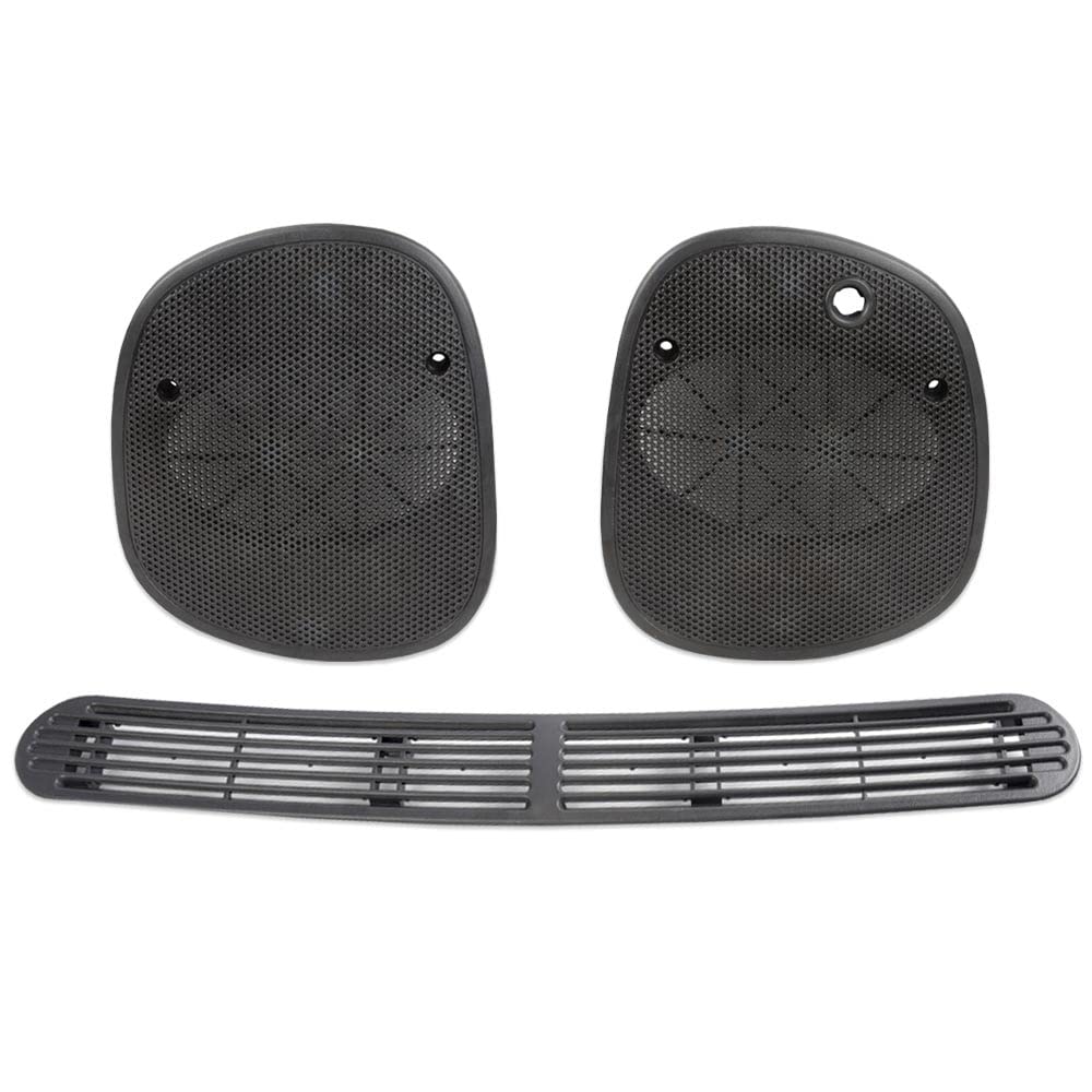 Pit66 Dash Defrost Vent Cover Panel + Left Right Speaker Grille Set, Compatible With 1998-2005 Chevrolet S10 Gmc Jimmy Sonoma/Ol