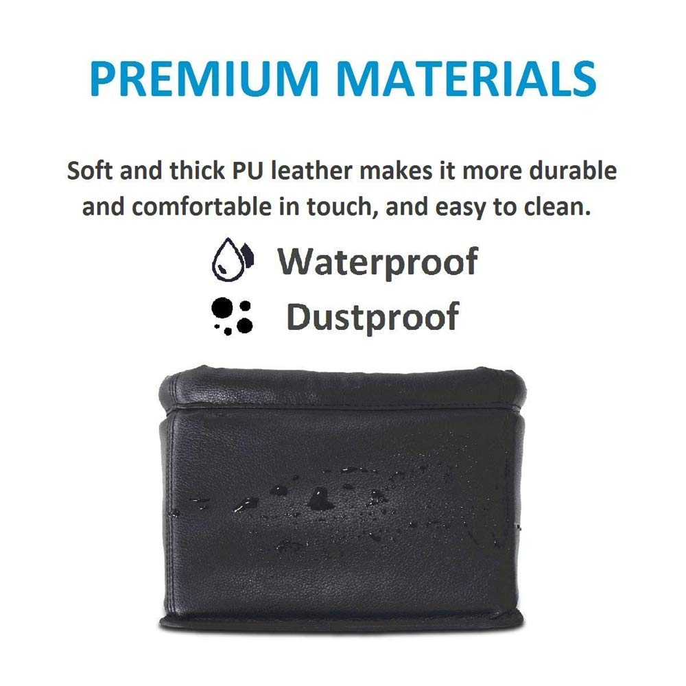 KINGBERWI Leather Car Trash Can - Luxury Leakproof Garbage Organizer for Cars & Trucks, Black Model 5864171310