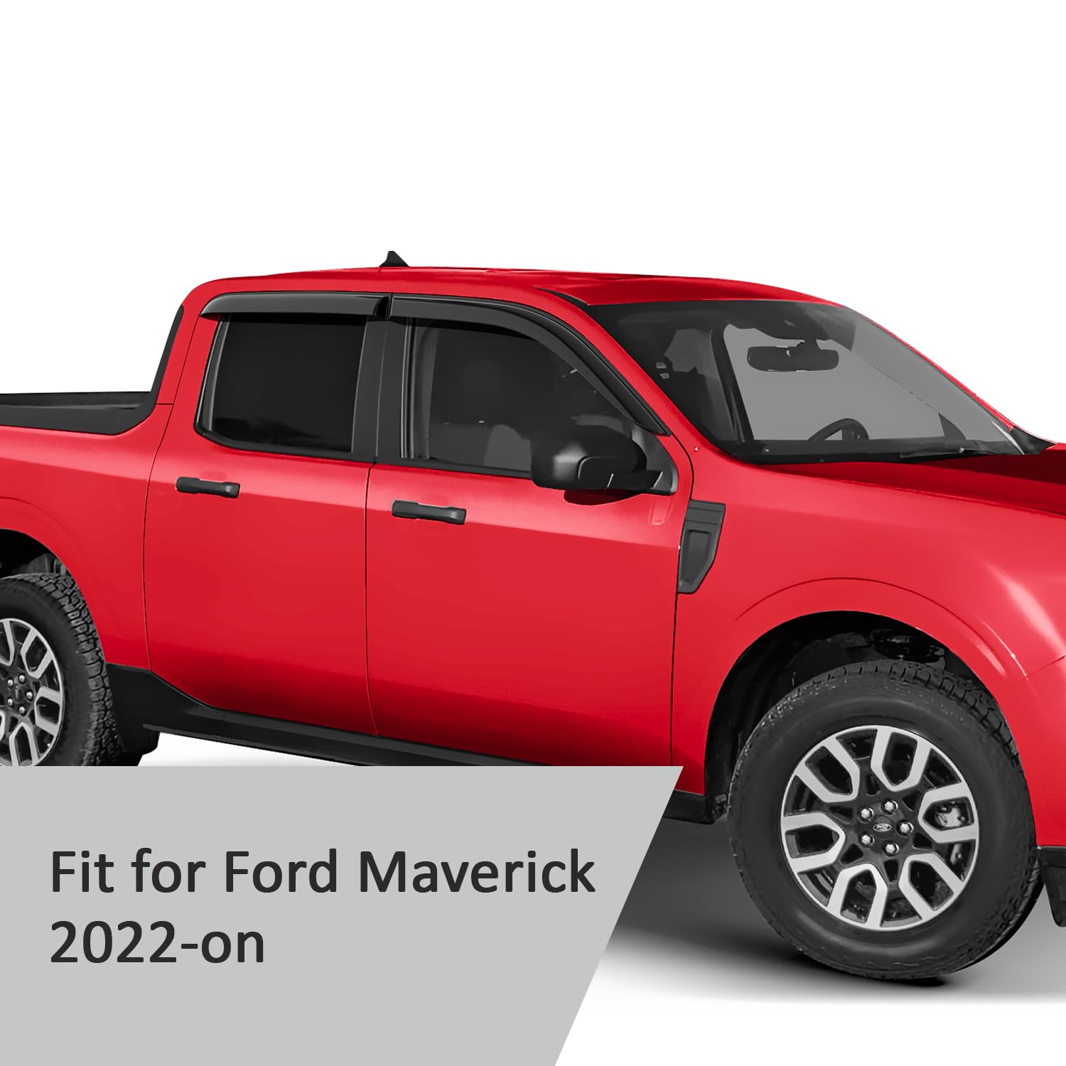 Voron Glass Tape-On Extra Durable Rain Guards For Ford Maverick 2022-2025, Window Deflectors, Vent Window Visors, 4 Pieces - 100
