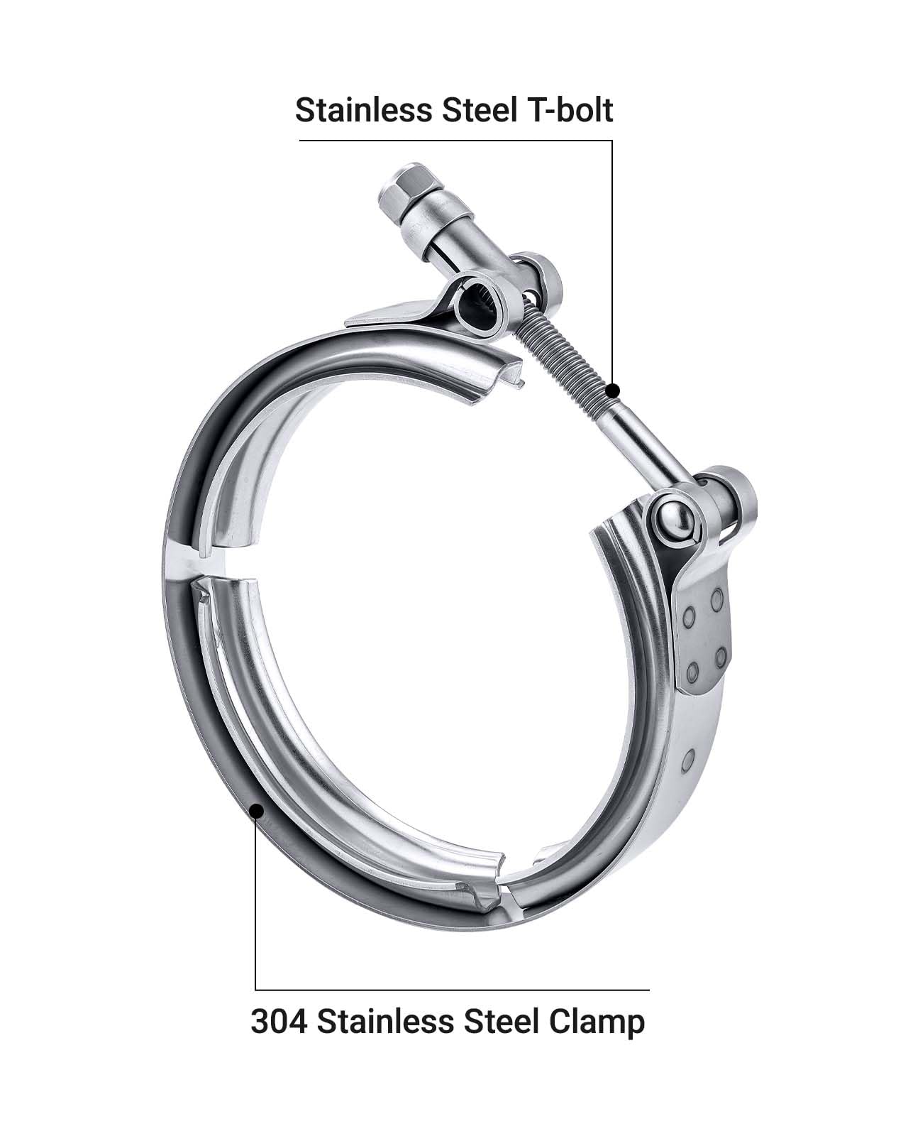 Evil Energy 4.0 Inch V Band Clamp For Flange Kit Stainless Steel 2Pcs (No Flanges)