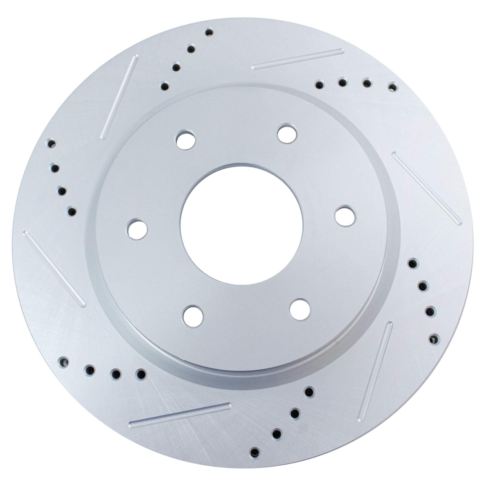 Trq Front Performance Brake Rotors Set Premium G-Coated Cross Drilled & Slotted Compatible With 2005-2006 Infiniti Qx56 Nissan A