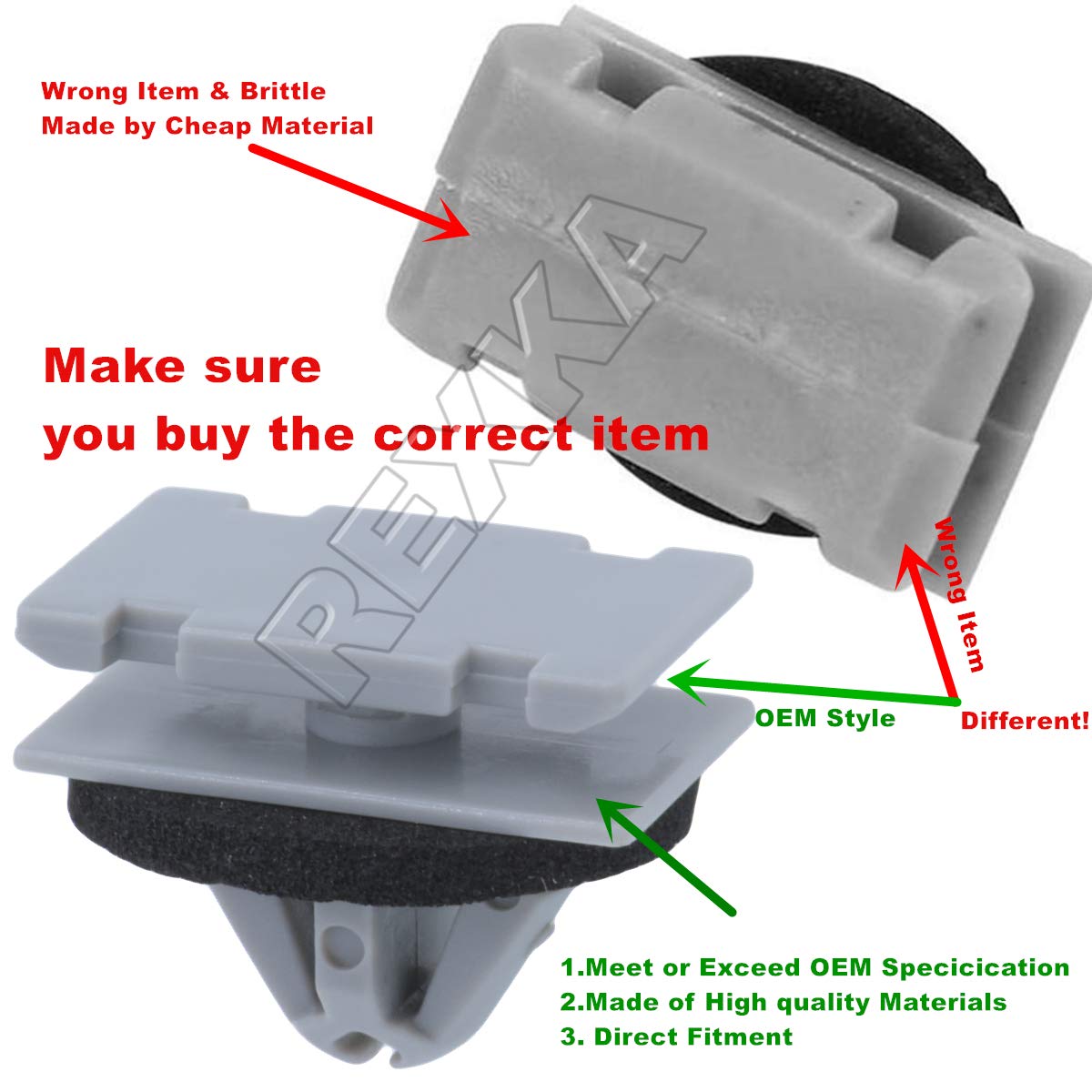 Rexka 20pcs Rocker Wheel Flare Moulding Clips for Jeep Grand Cherokee, Compass, Cherokee - Compatible with 68172491AA, 68271803AA, 683956