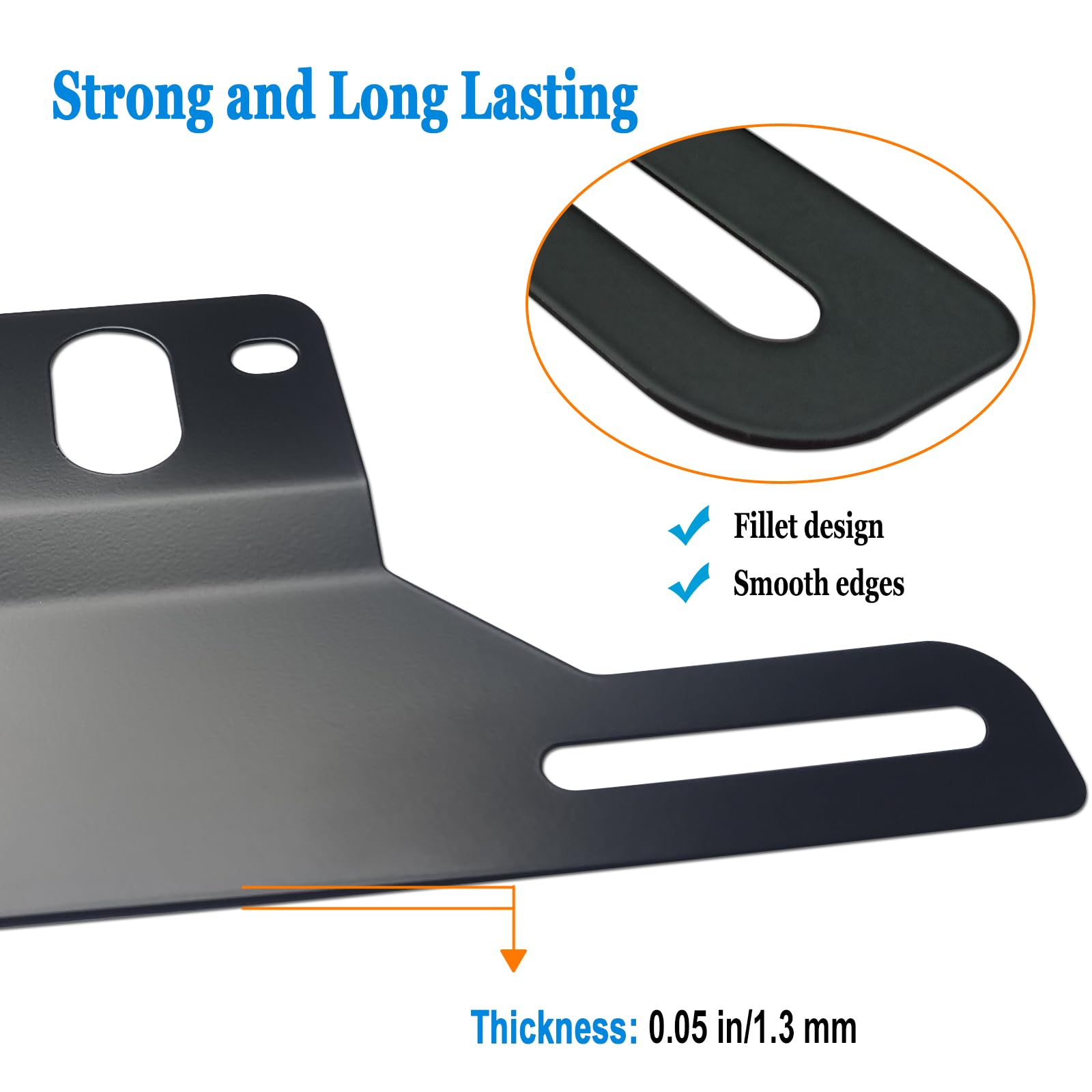 ZXFOOG Trailer License Plate Bracket Holder- Black Stainless Steel Metal Car Tag Frame for Truck/RVs/Boats, Universal License Pl