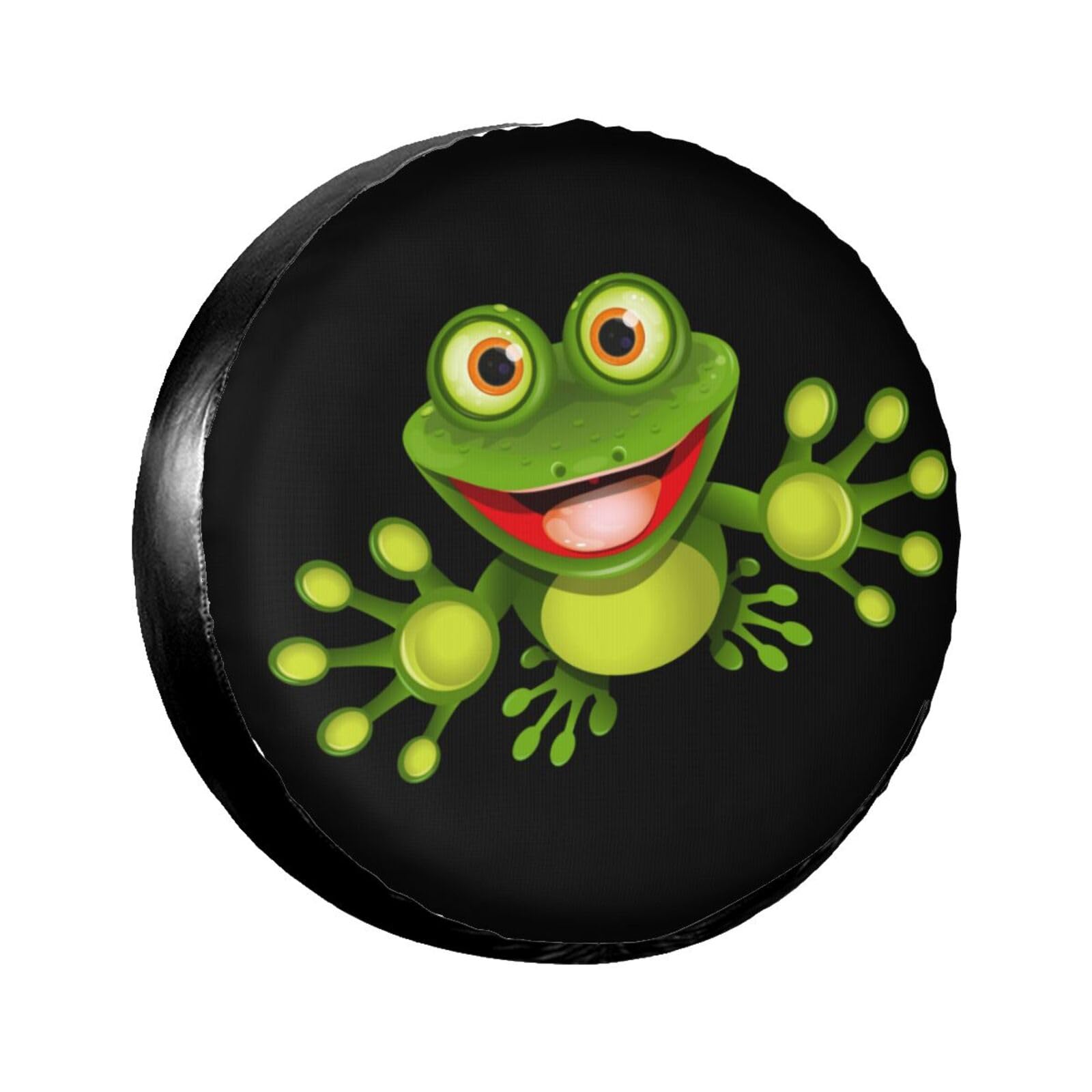 Cute Happy Frog with Big Eyes Spare Tire Cover Universal Waterproof Tire Wheel Covers Dust-Proof Wheel Tire Protector Tyre Cover