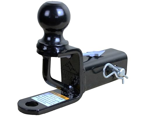 Atv Tek, Trio Hd Receiver 2 Inches Multi-Purpose Hitch With Ball Mount, Heavy-Duty Tow Hitch