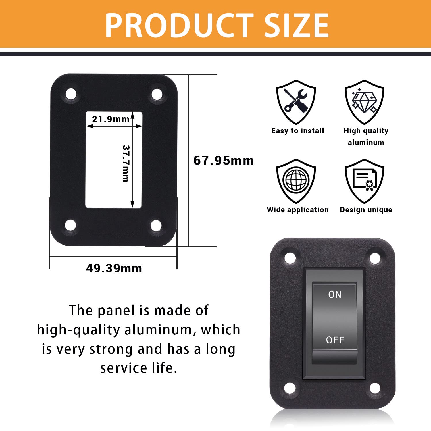 Mankk On-Off Switch 12V 20A 4 Pins Dpst Rocker Switch Panel Rv Light Switch For Rv Trailers Camper Boats Kcd2-7-201-B1-Dz