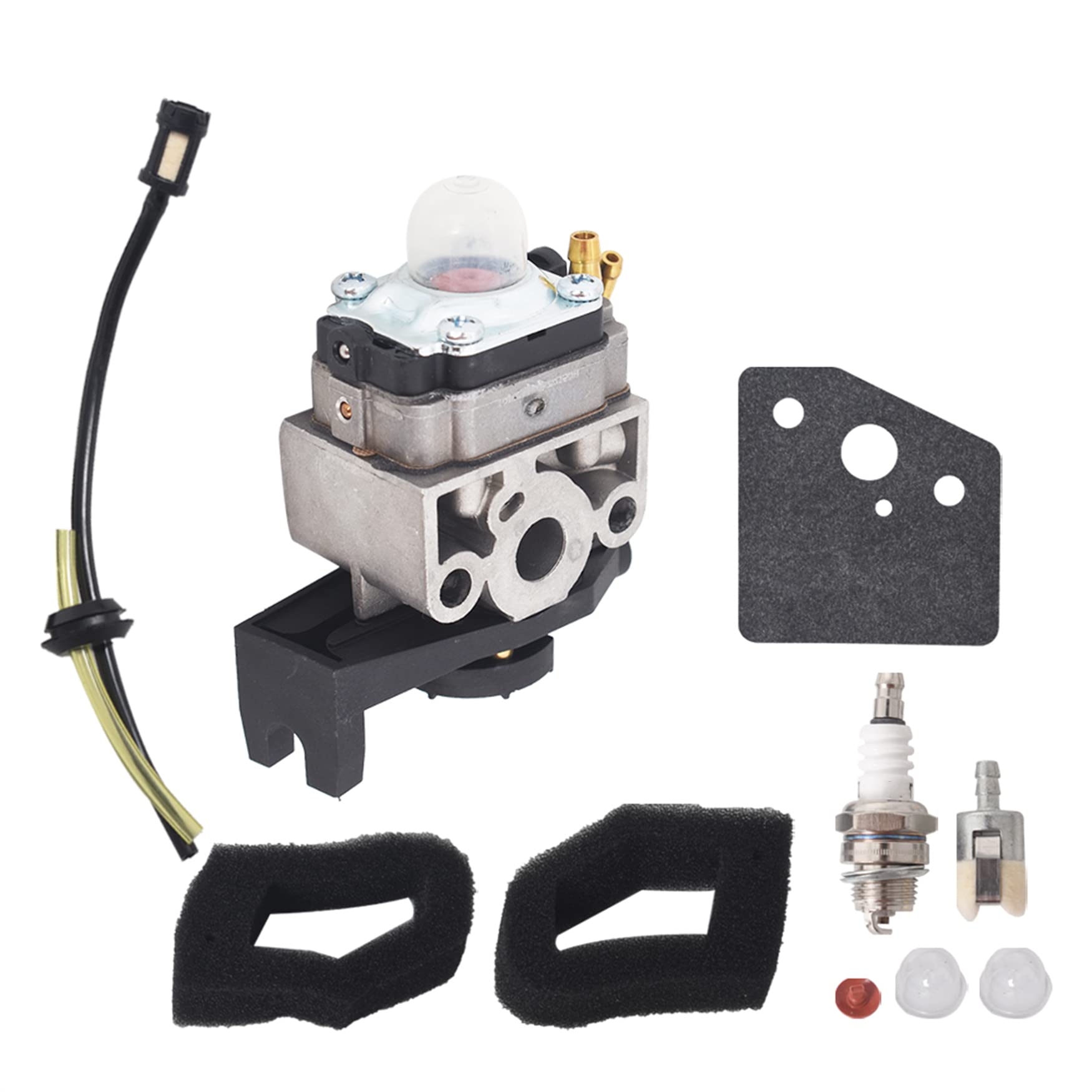 WFLNHB 16100-Z0H-825 Carburetor with Air Filter Primer Bulb Fuel Line Kit Replacement for Honda GX25 GX35 HHB25 ULT425 UMS425 UM